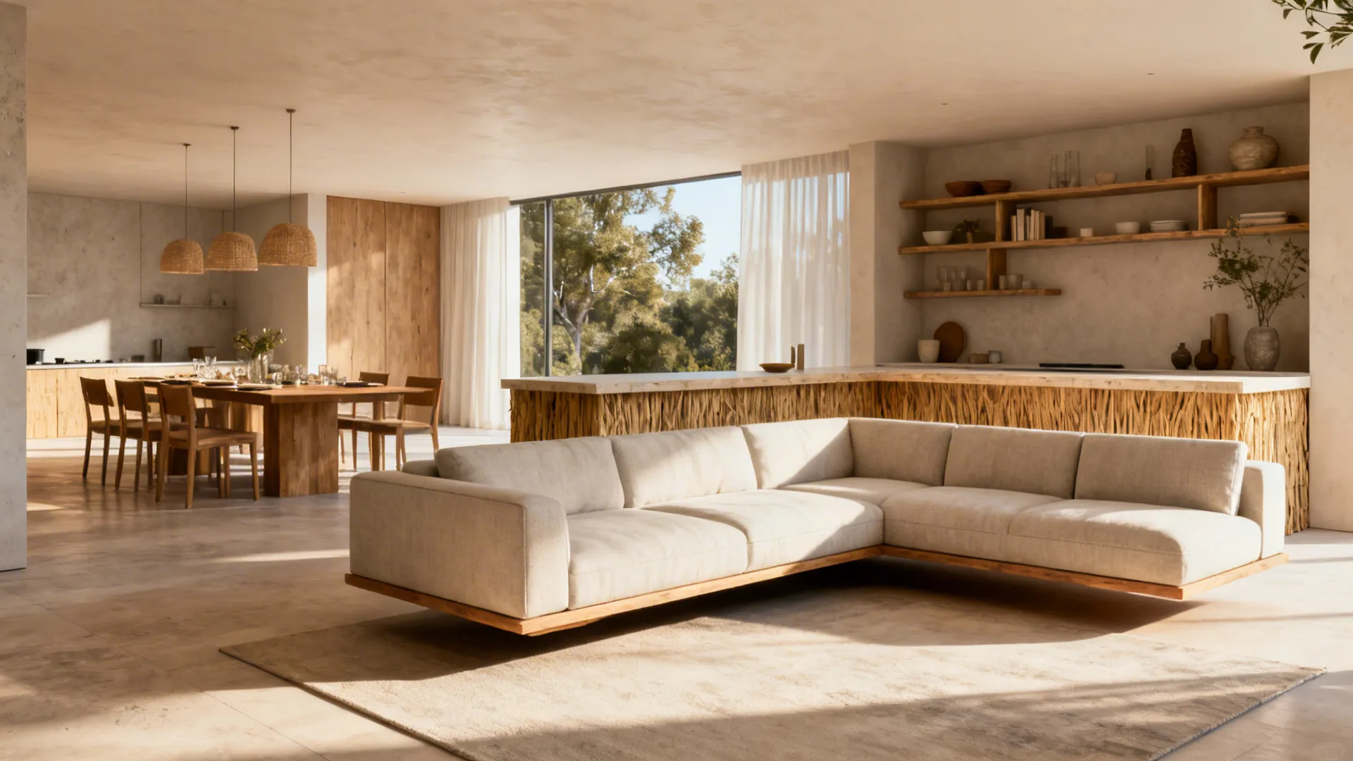 2. Float the sofa to divide an open-plan space