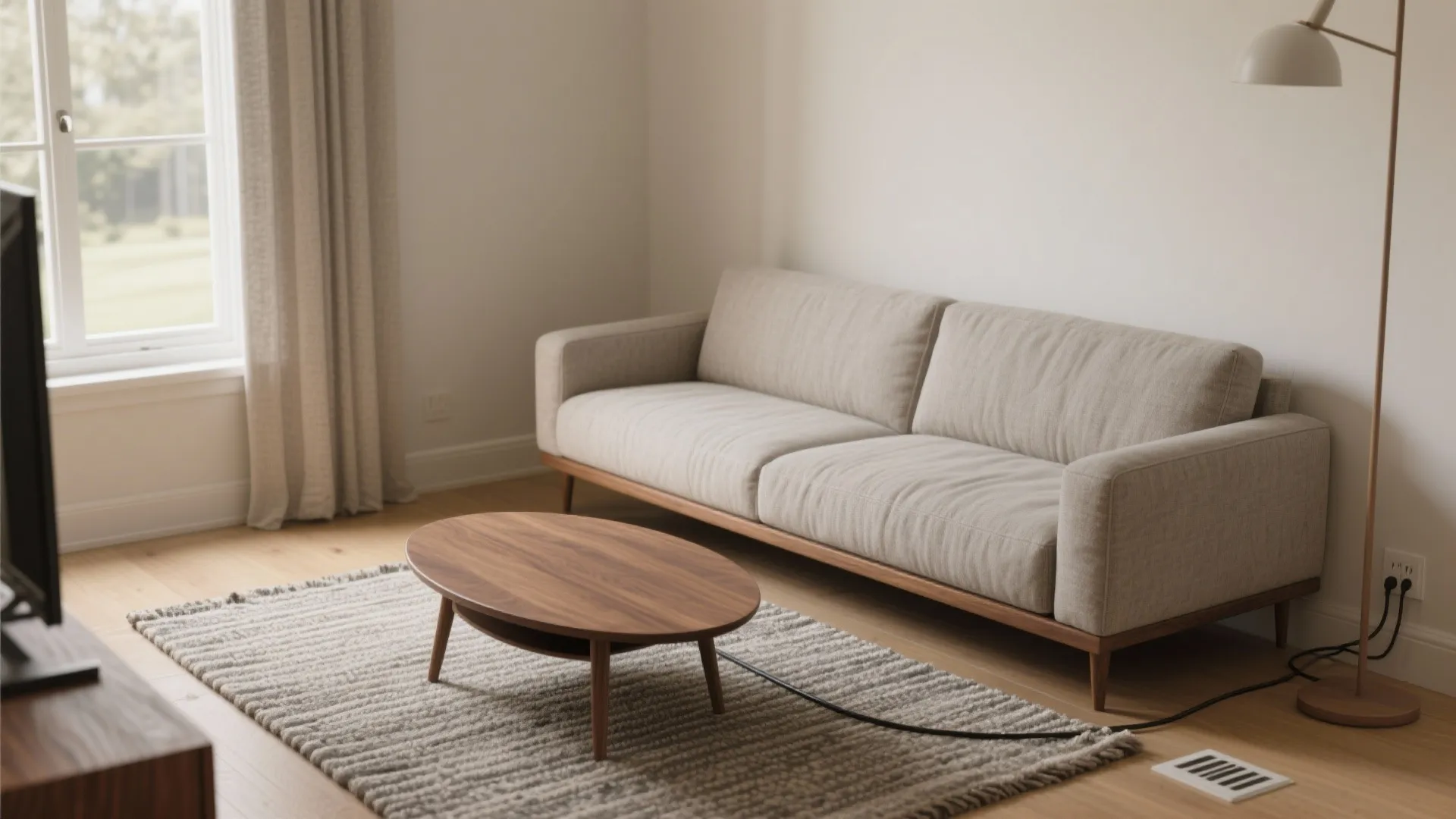 1) Float the furniture and frame it with the right rug