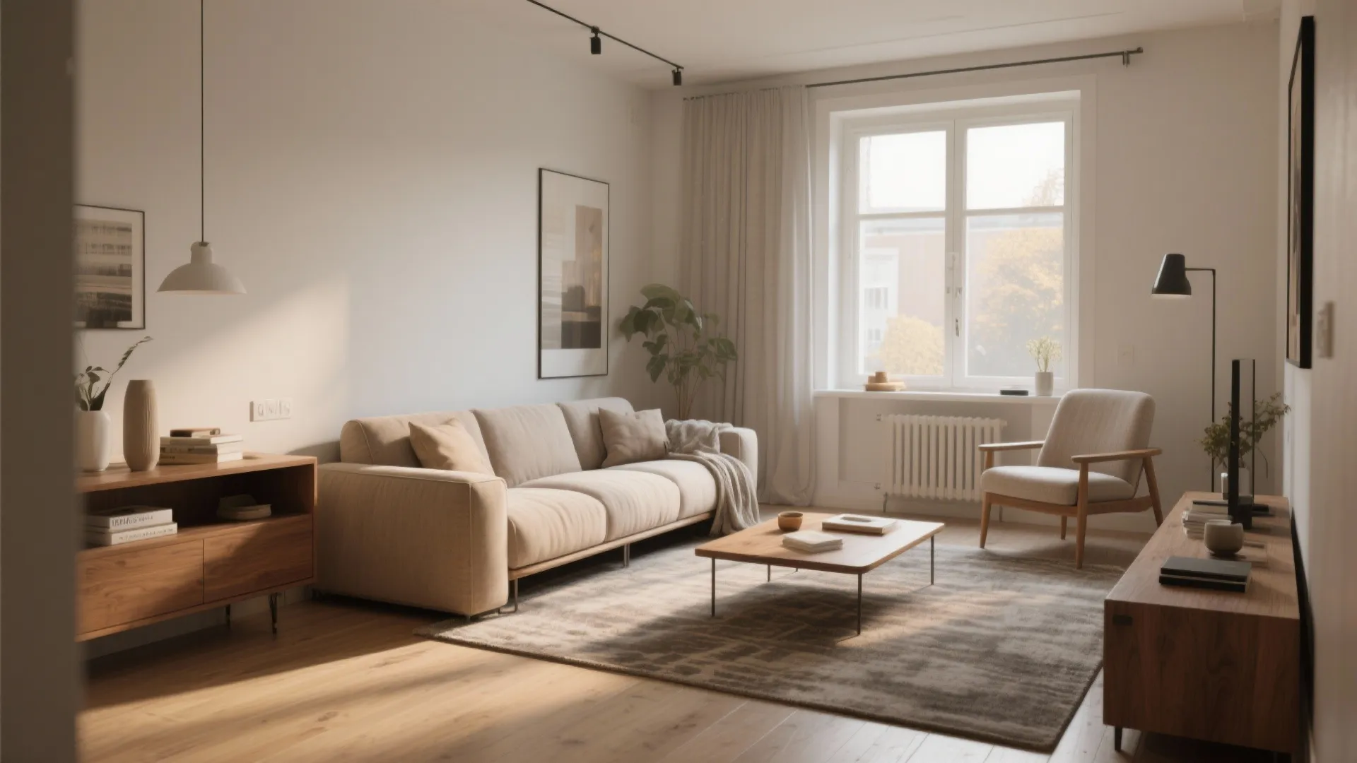 1. Float the sofa to define zones