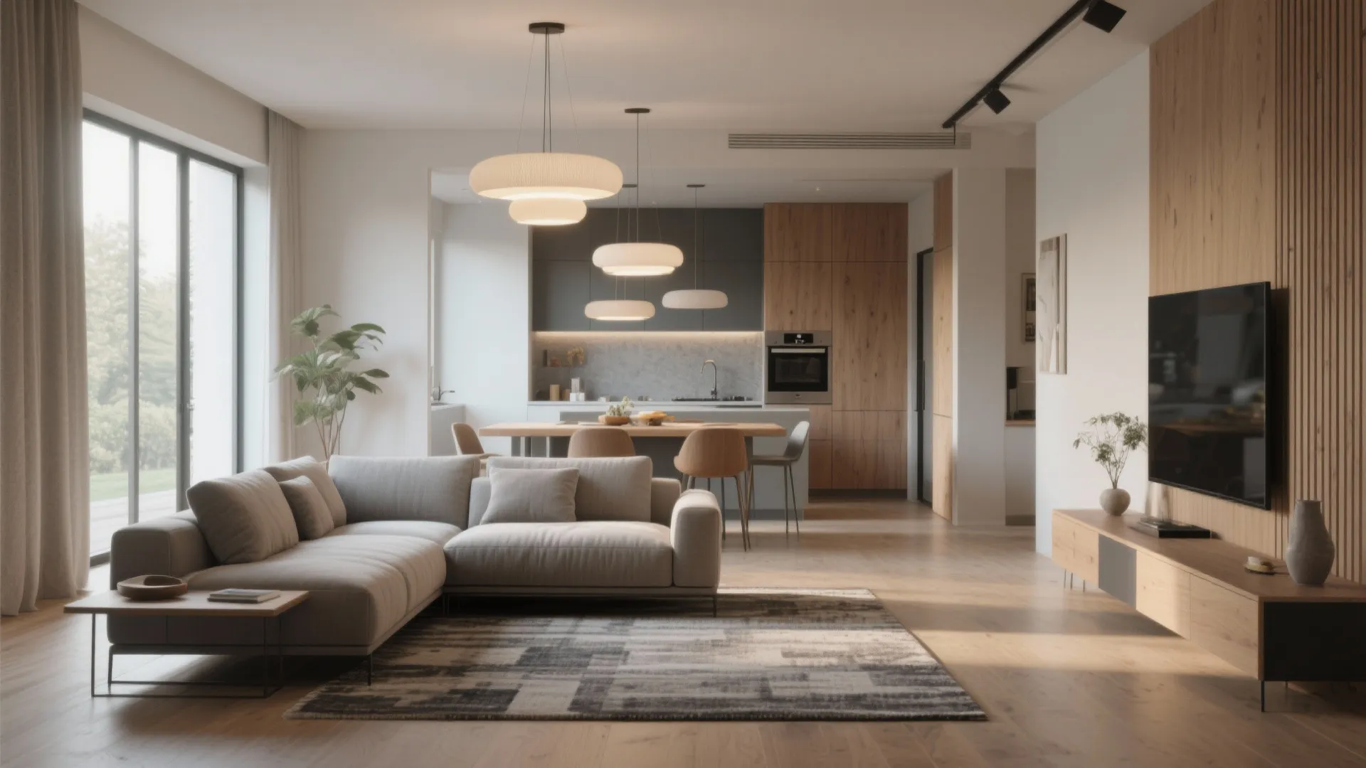 2. Float the sofa to define zones