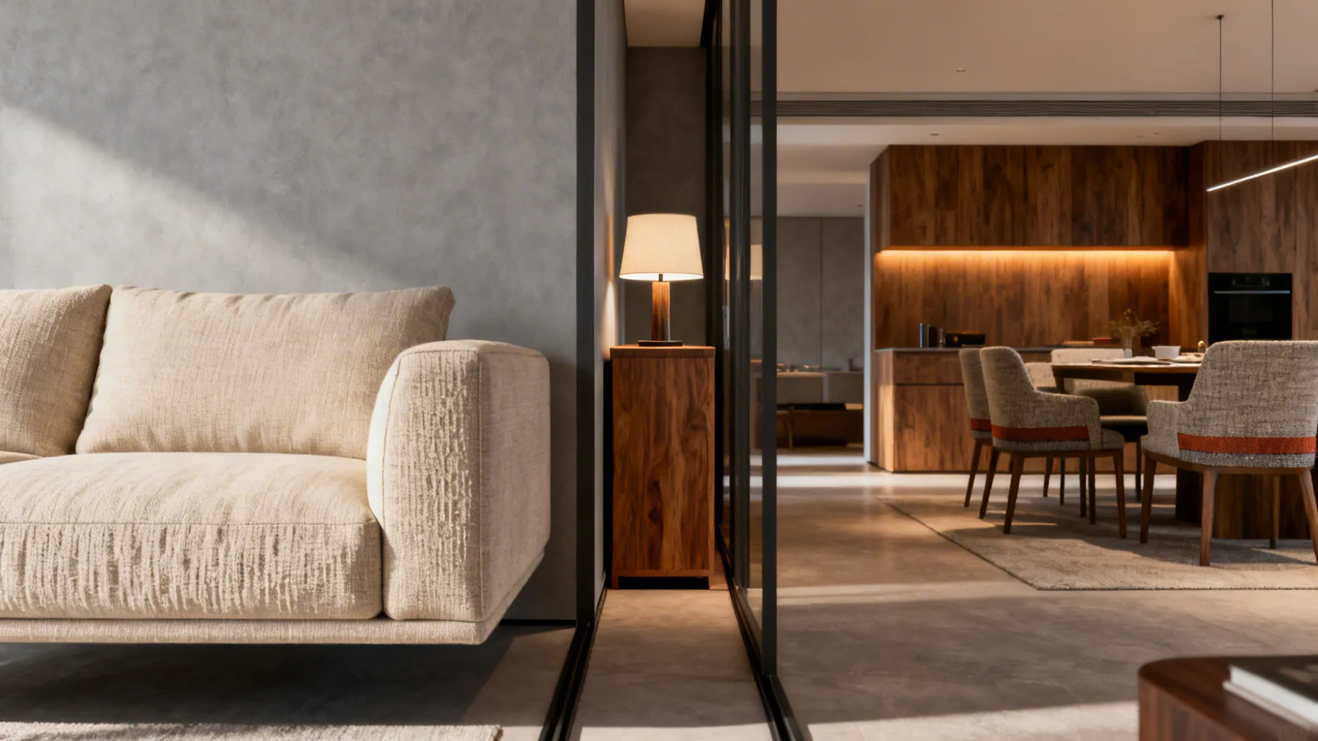 1. Float the sofa to create zones