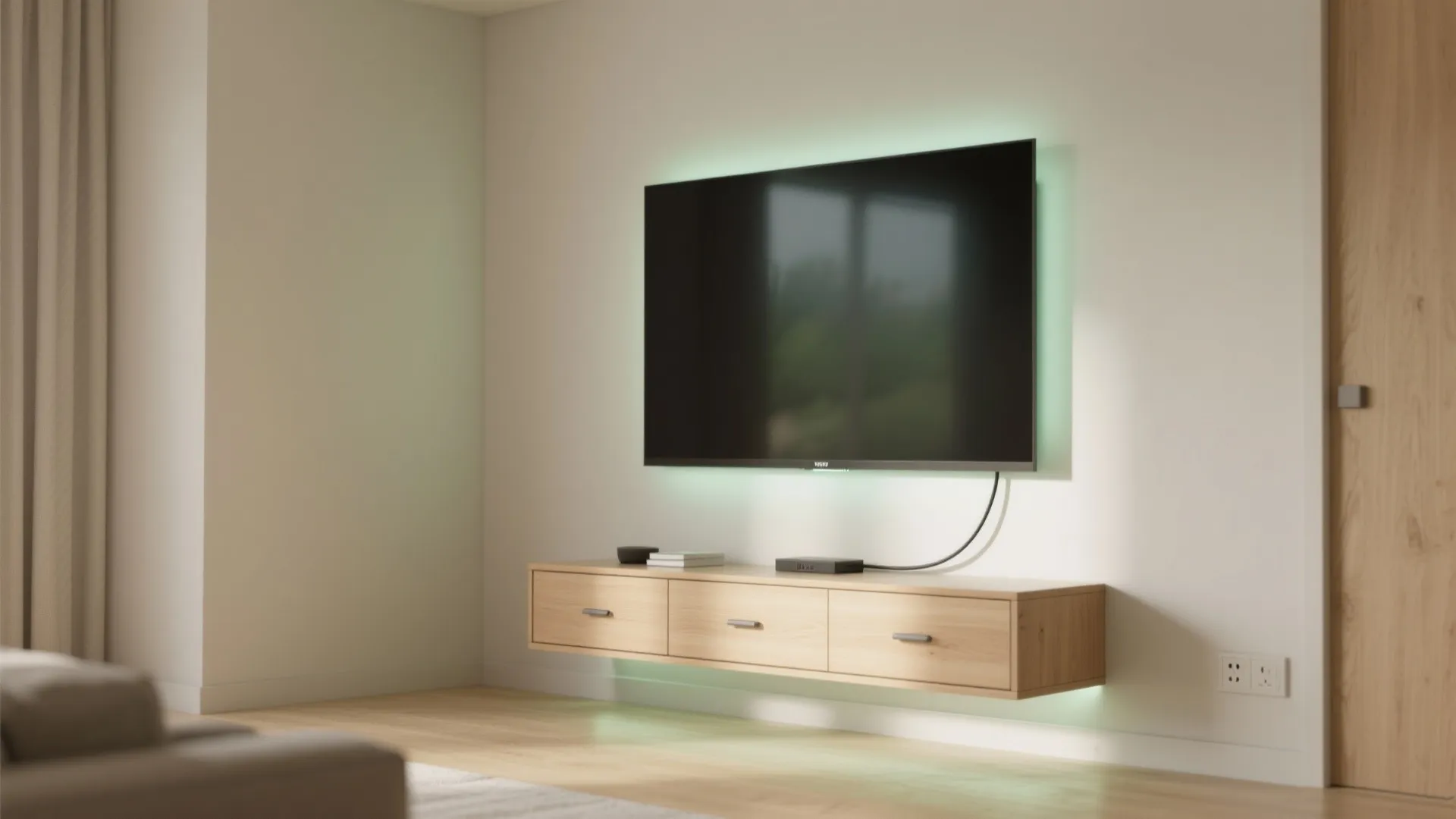 Floating TV Wall & Slim Console