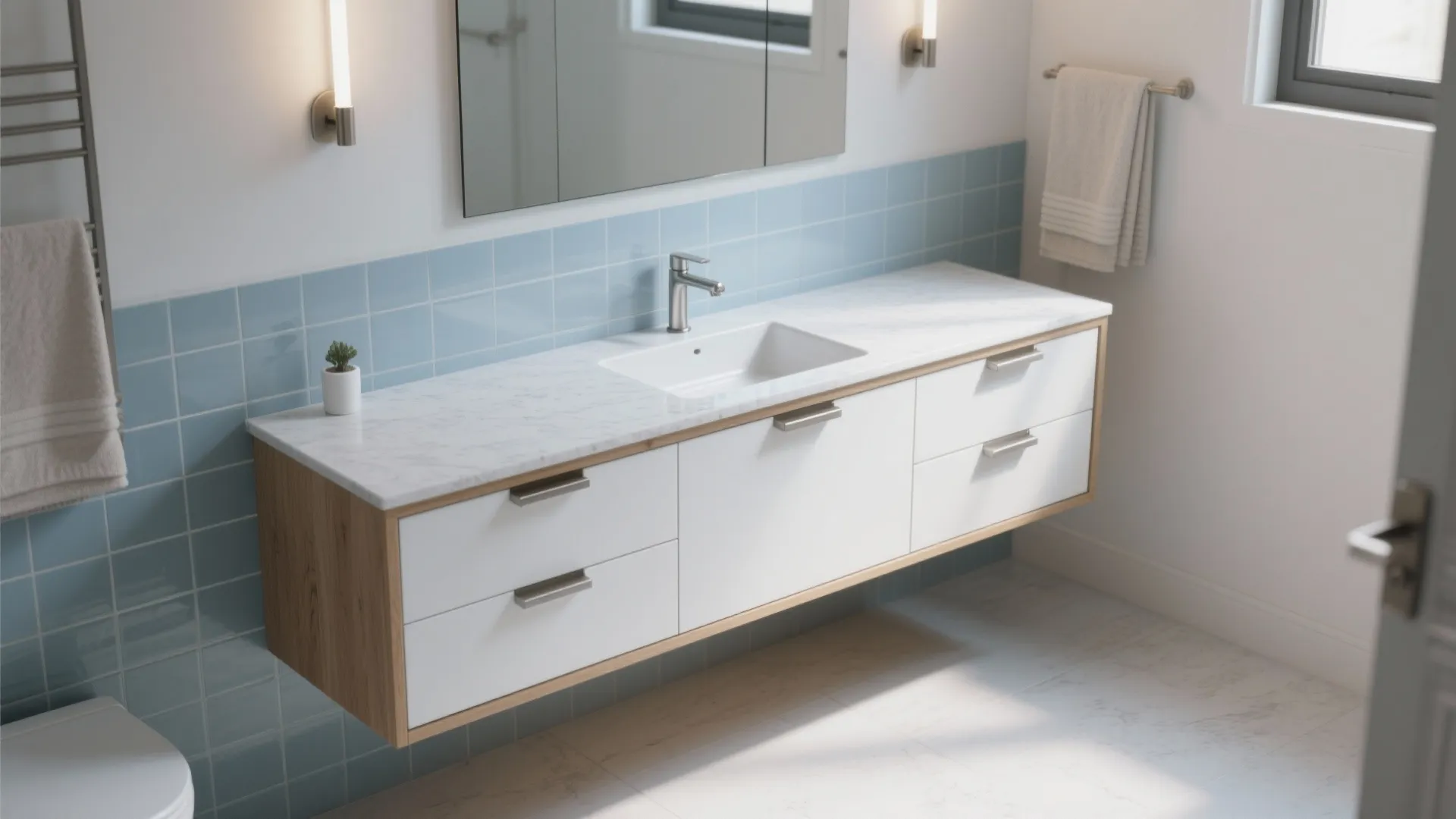 Floating Vanity With Deep Drawers