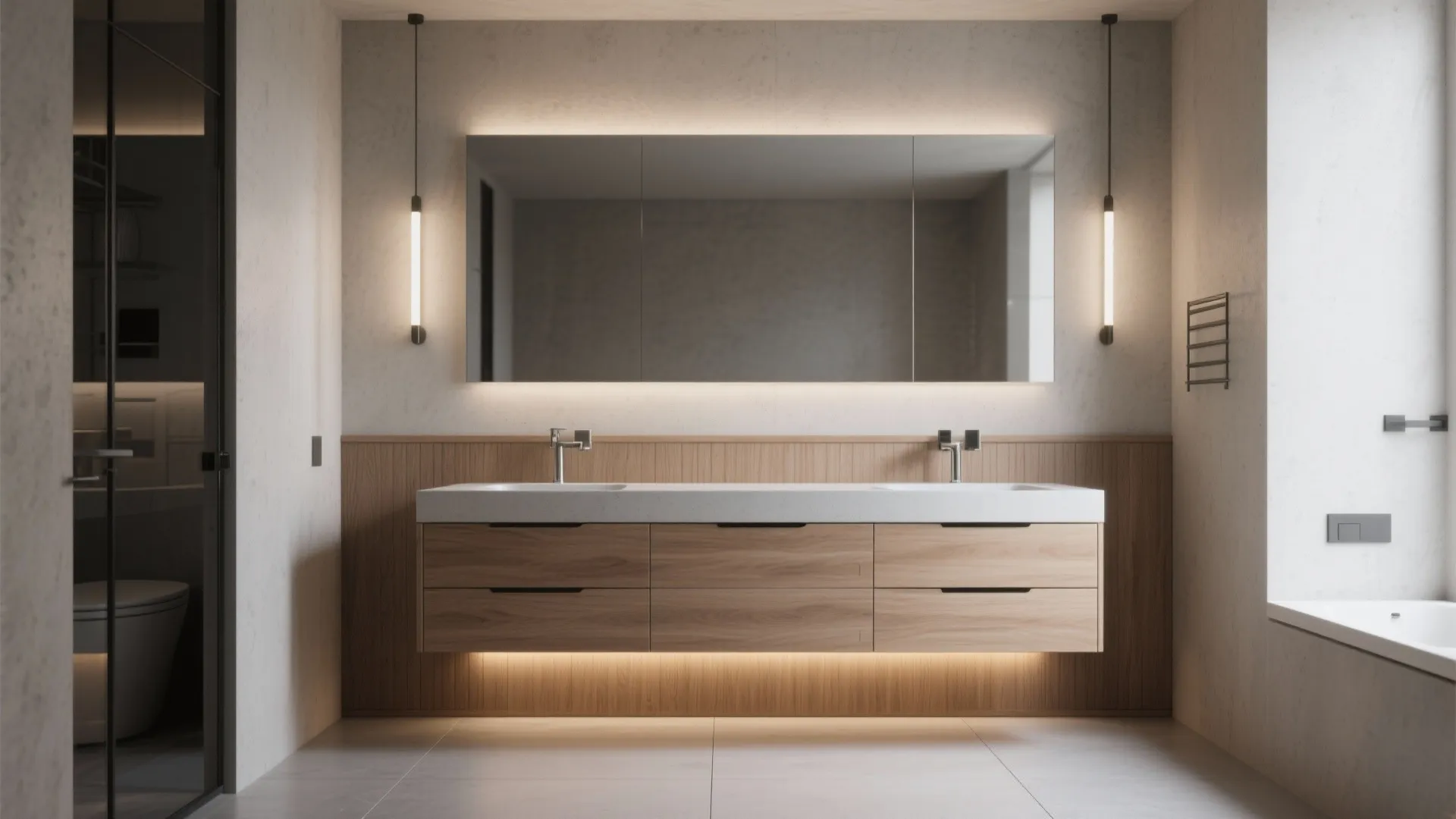 Idea 2: Float the vanity and lighten the toe-kick