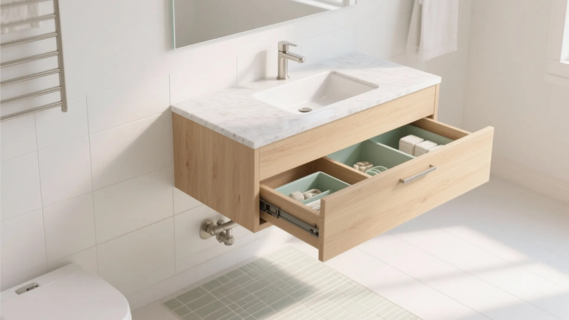Floating Vanities with Toe‑Kick Storage