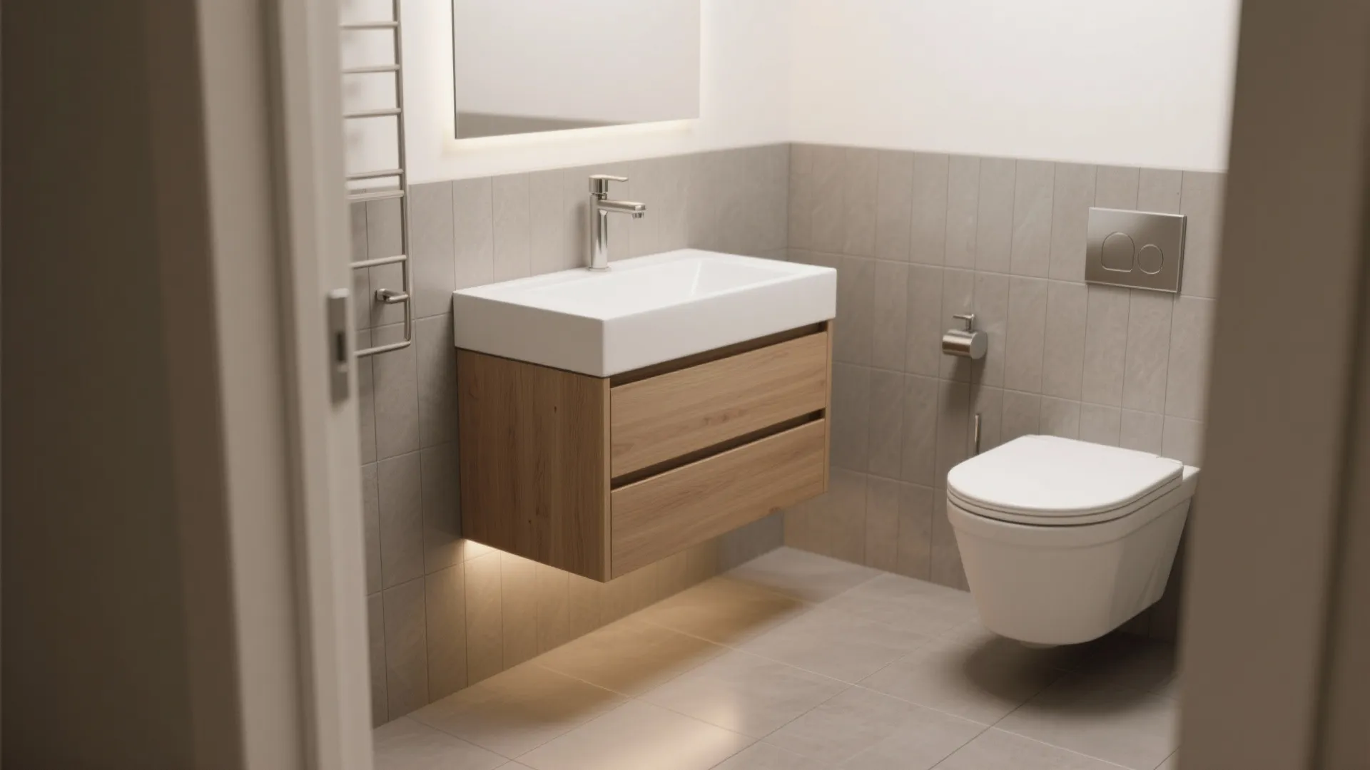 Float the vanity, lift the room