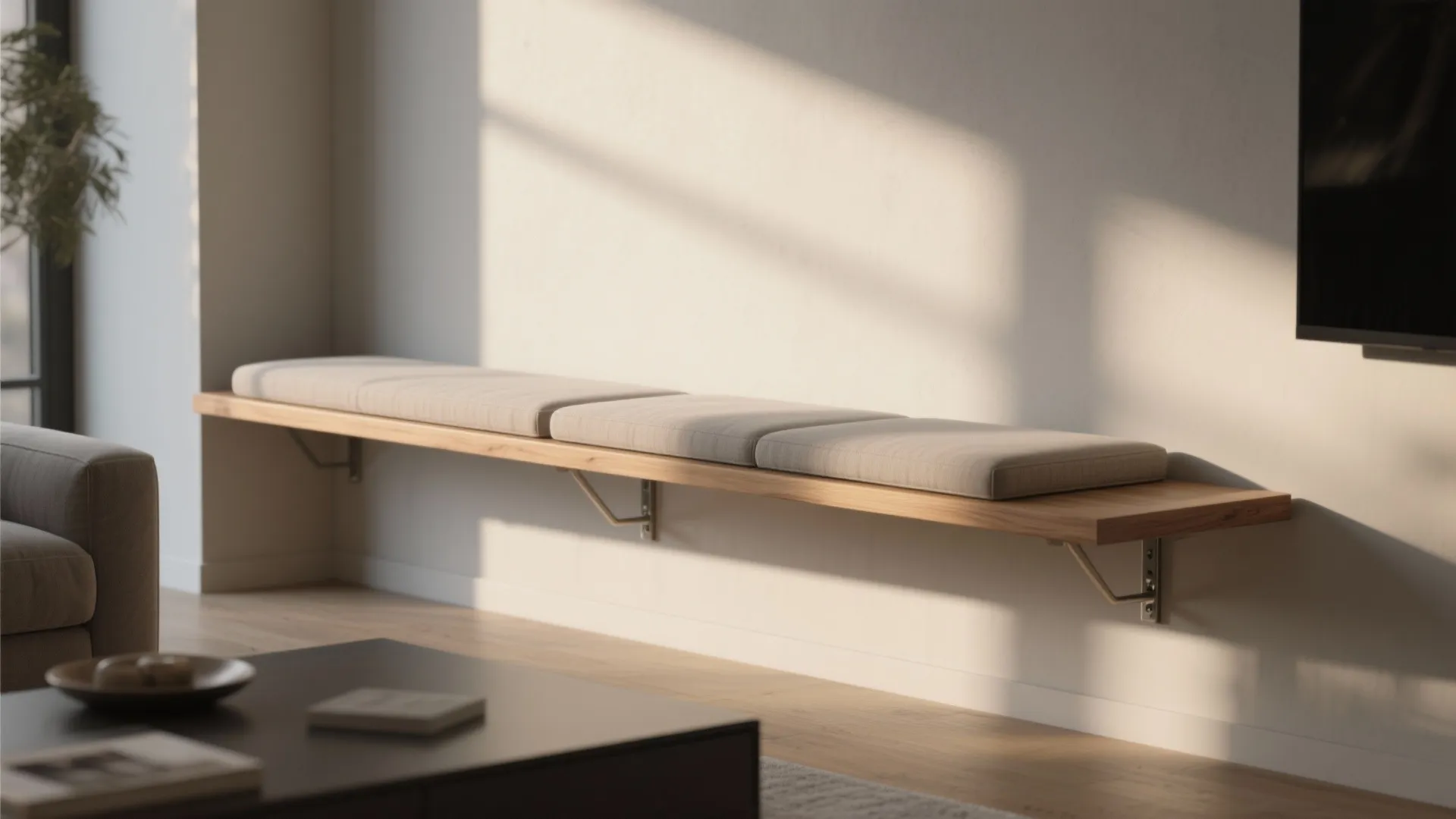 Floating Wall-Mounted Bench