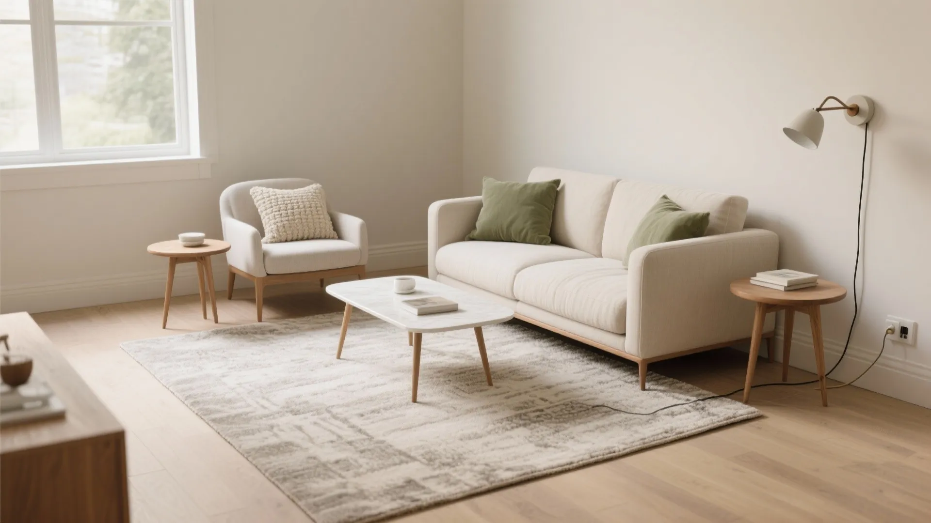 1) Float your seating and “zone” with rugs