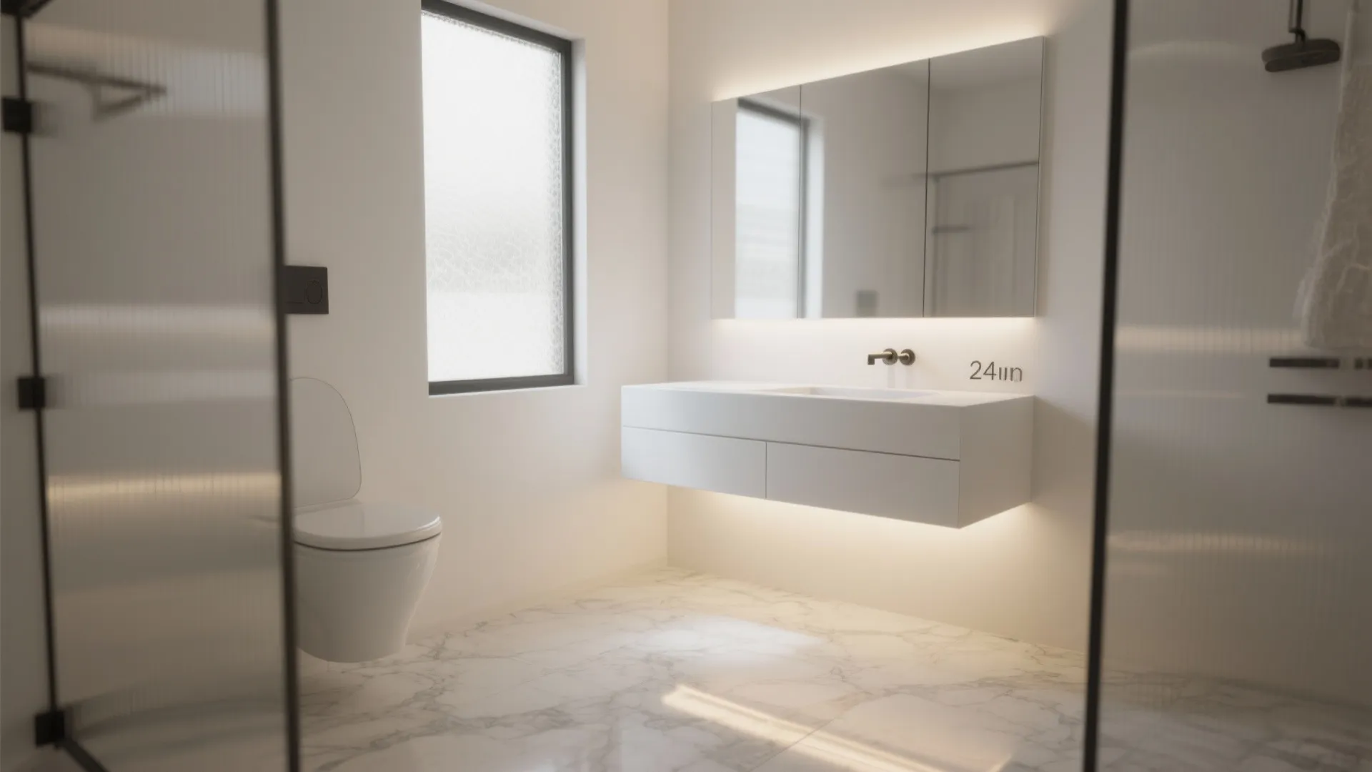 2. Floating Vanity to Maximize Floor Space