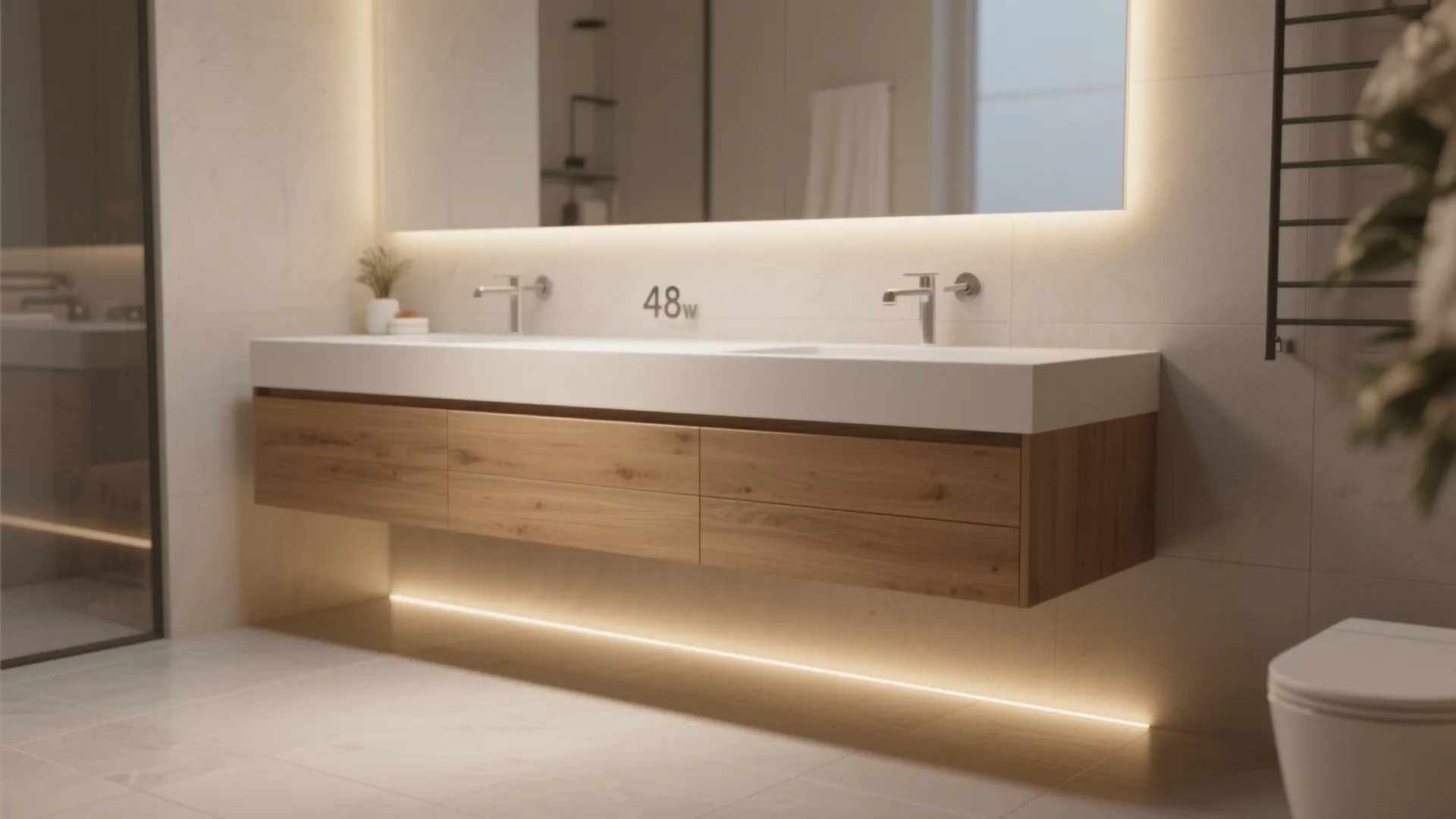 2. Floating Vanity to Maximize Floor Space