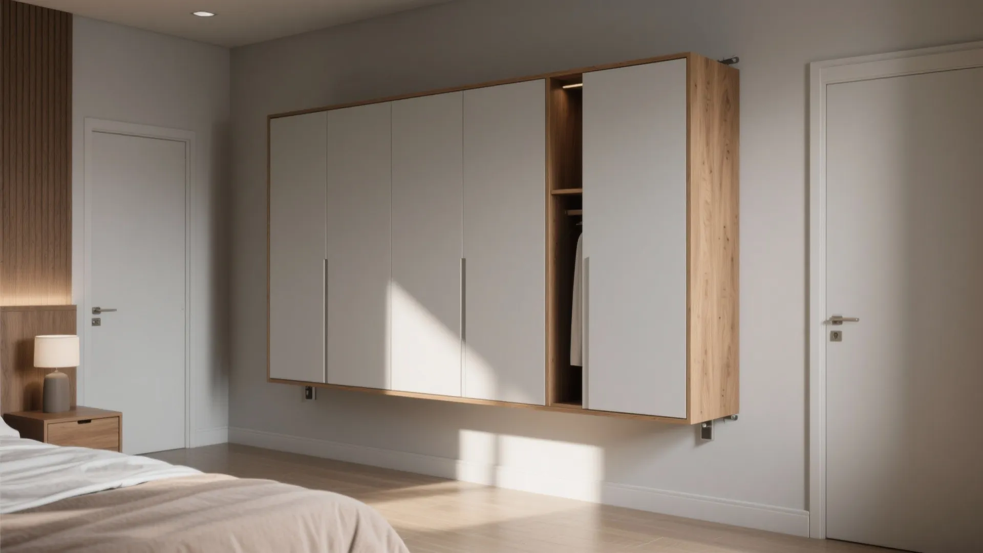 Slimline Floating Almirah with Concealed Brackets