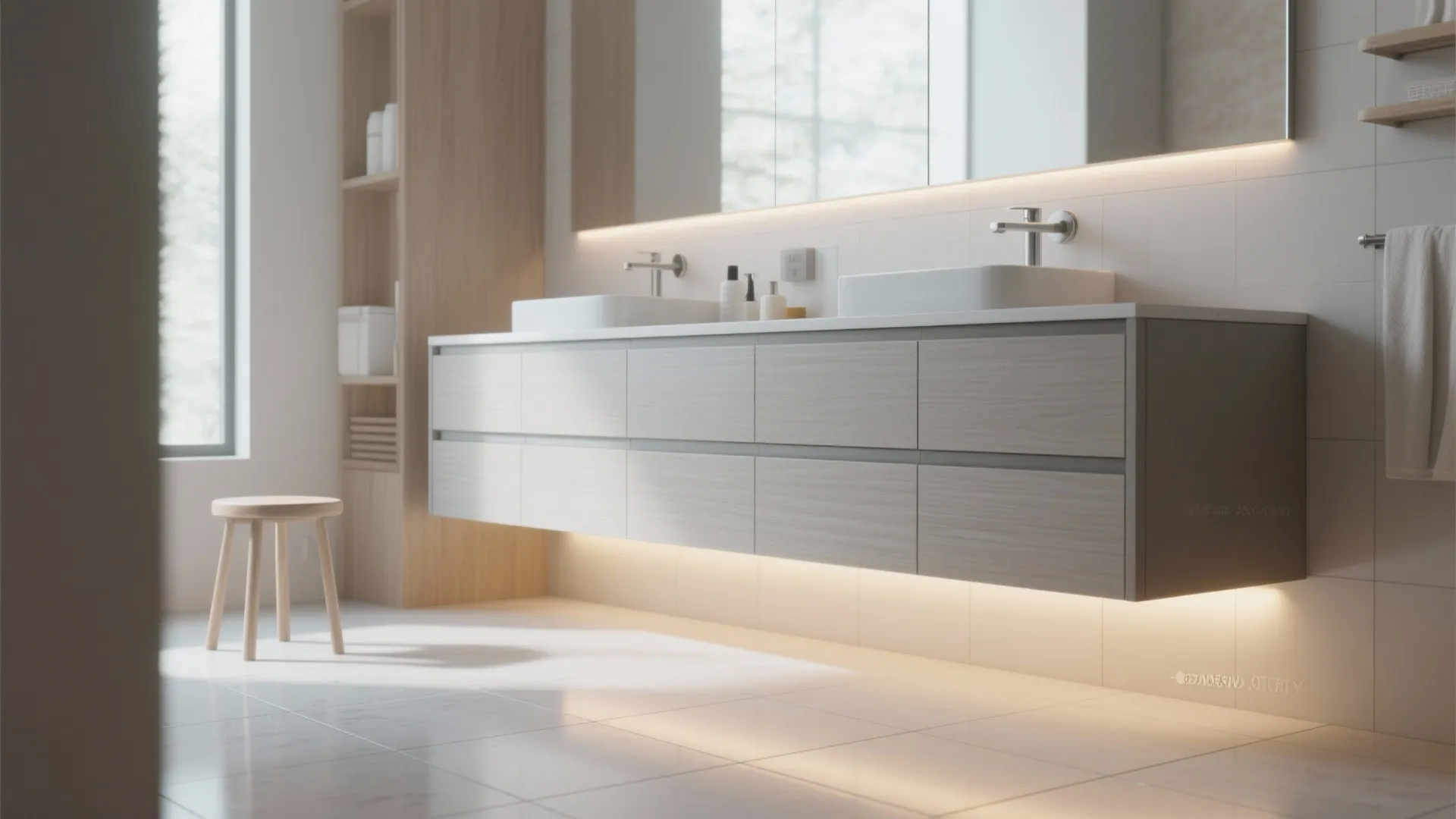 Floating Almirah with Toe-Clearance and Under-Glow