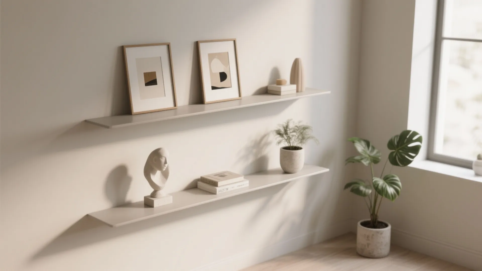 4. Floating Art Shelves