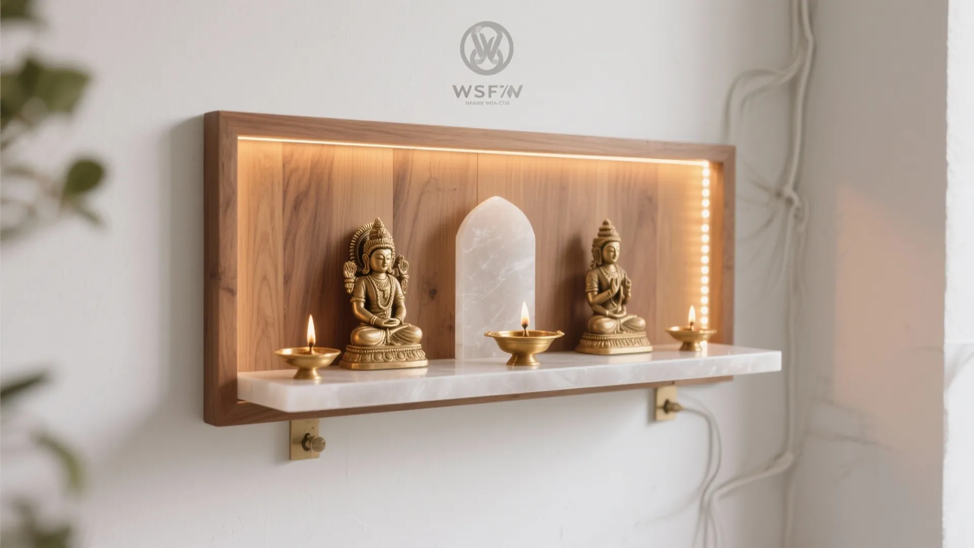 Minimalist Floating Shelf with Backlit Panel