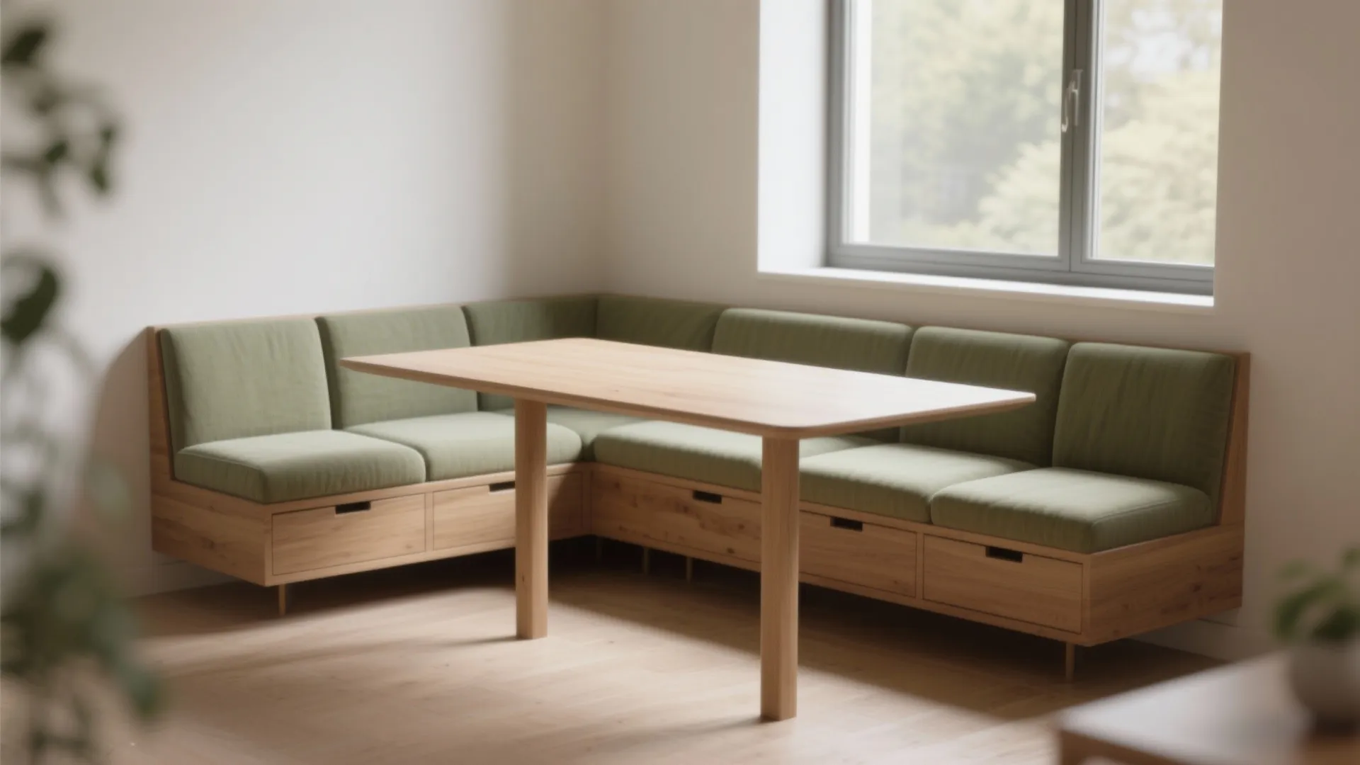 1. Floating Banquette with Slim Table