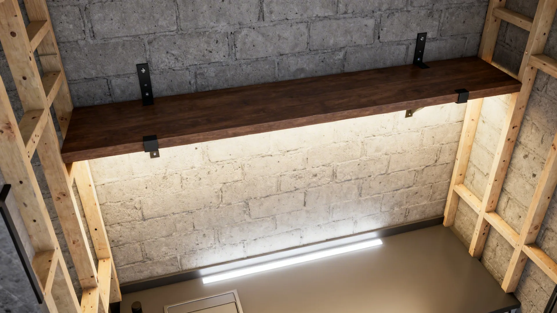 Floating Bar Shelf with Hidden Brackets