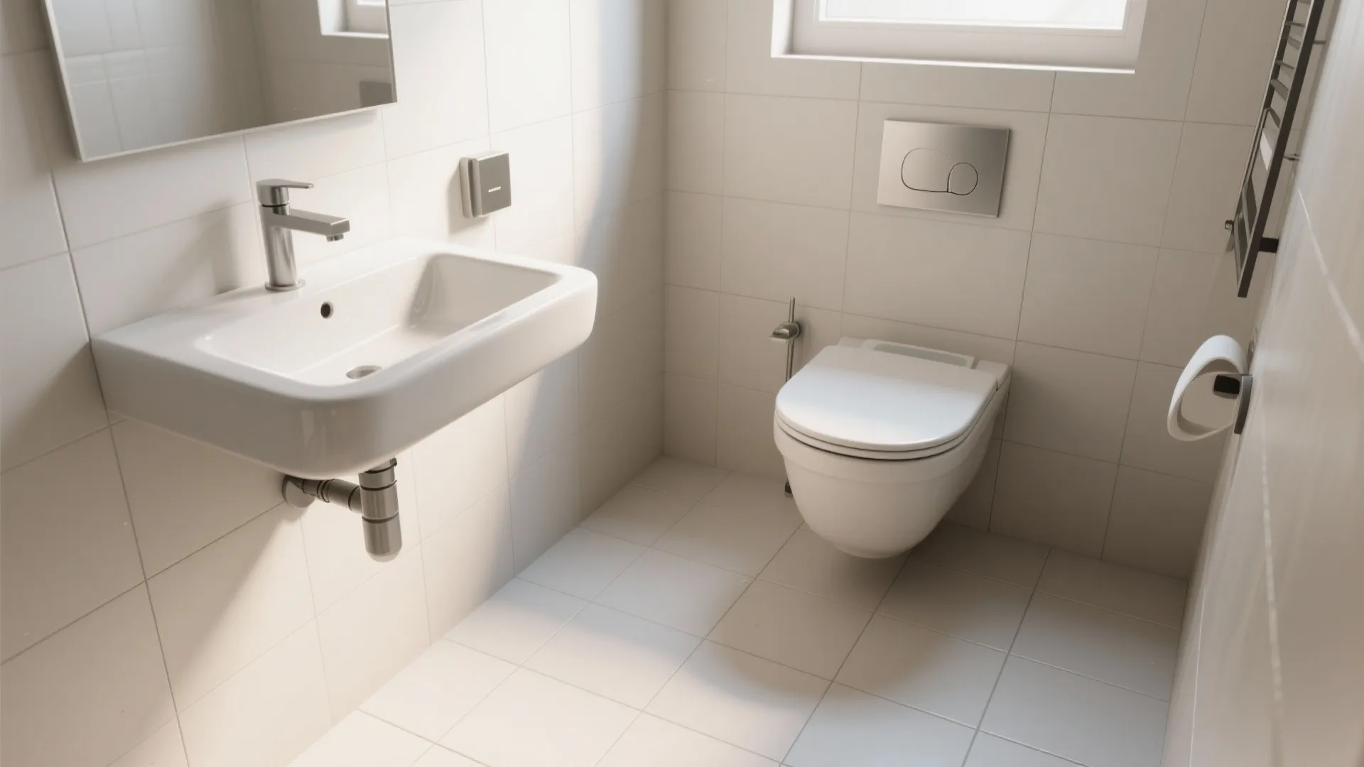 5. Floating Sink & Toilet