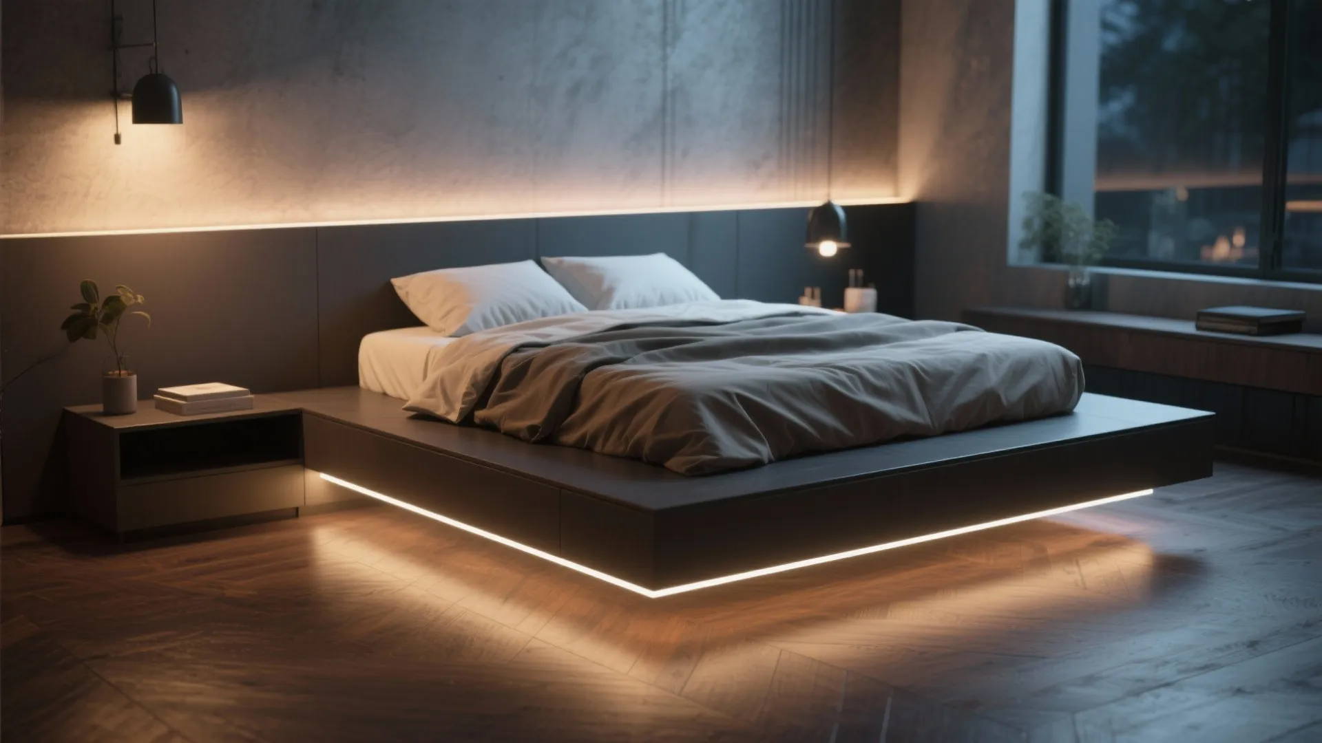 4. Floating Platform with LED Lighting