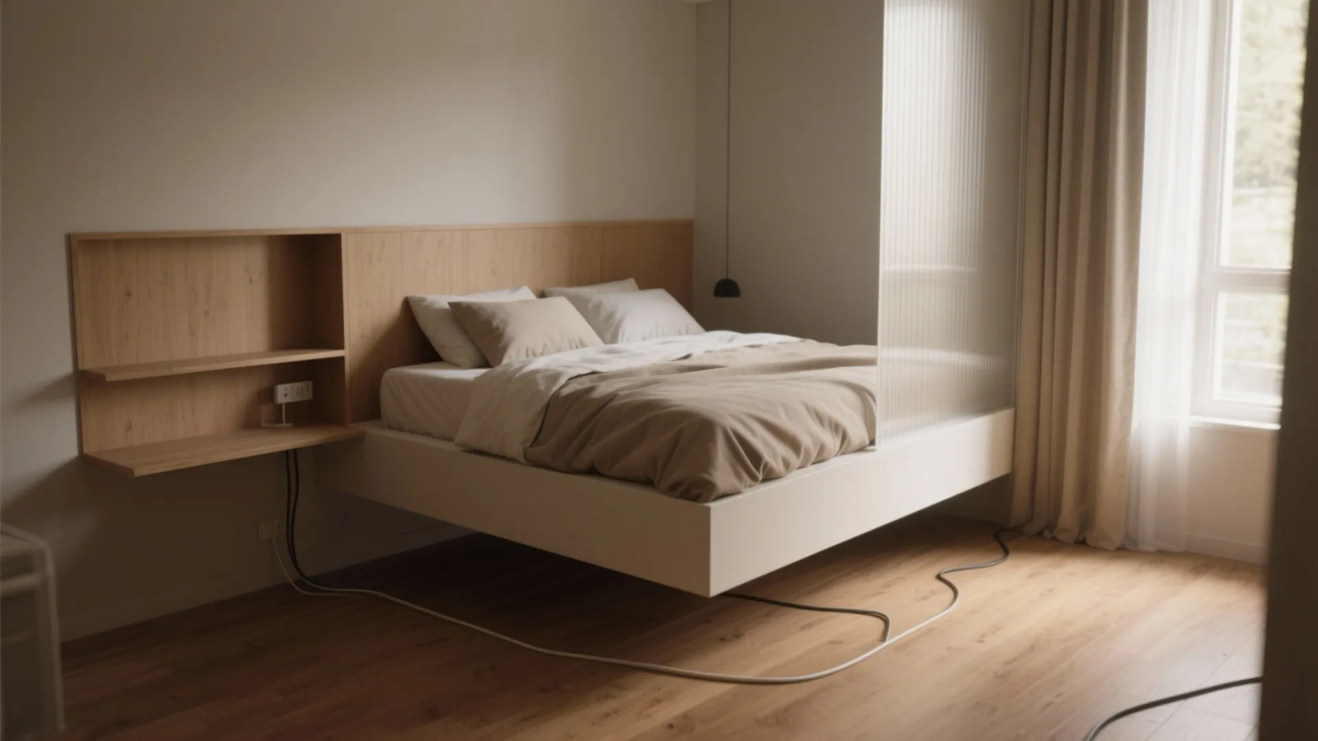 1. Float the bed to create zones