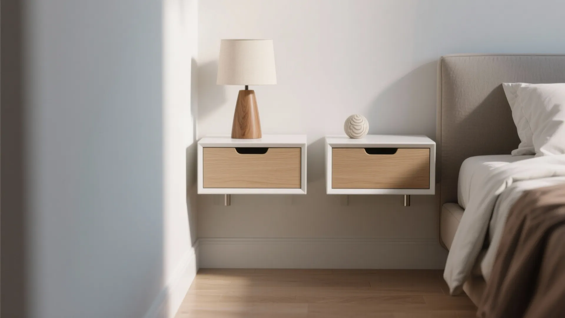 1. Floating bedside tables