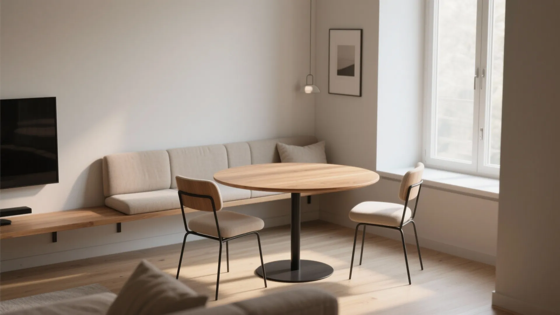 Floating bench + compact table