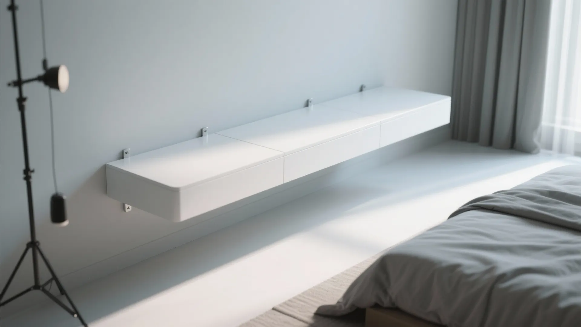 3. Floating Bench for Minimal Footprint