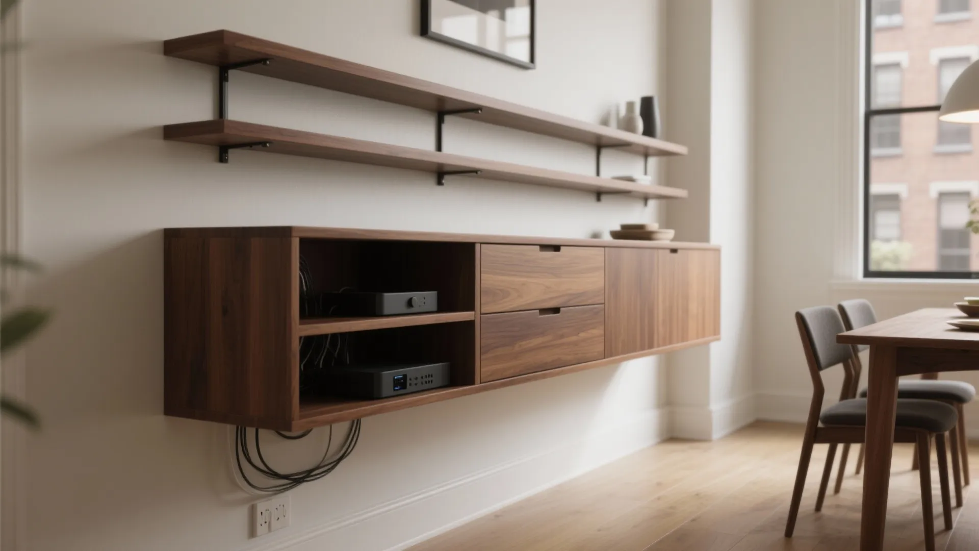 Wall-Mounted Buffet to Free Floor Space