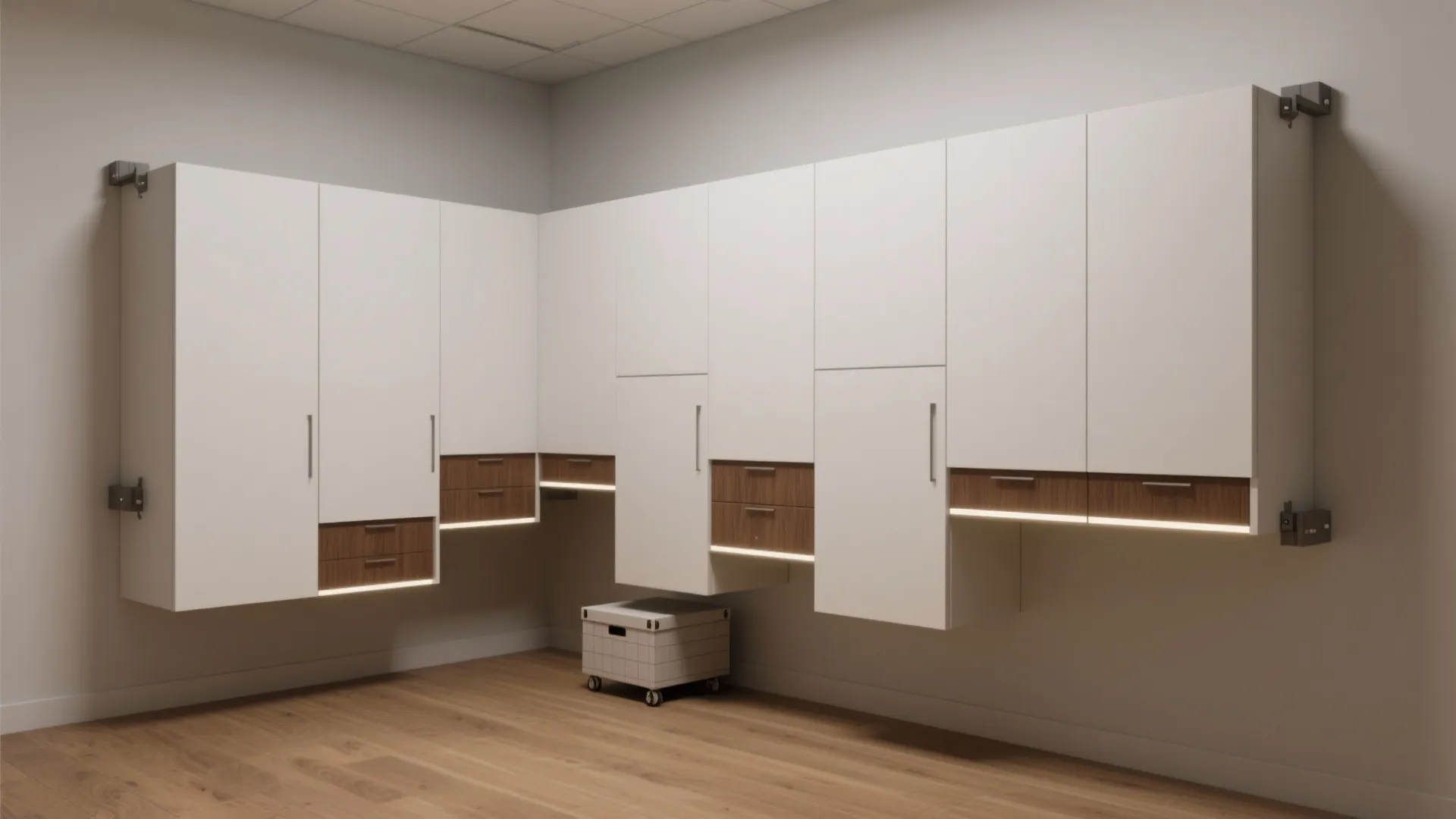 4. Floating Cabinets for a Light Feel