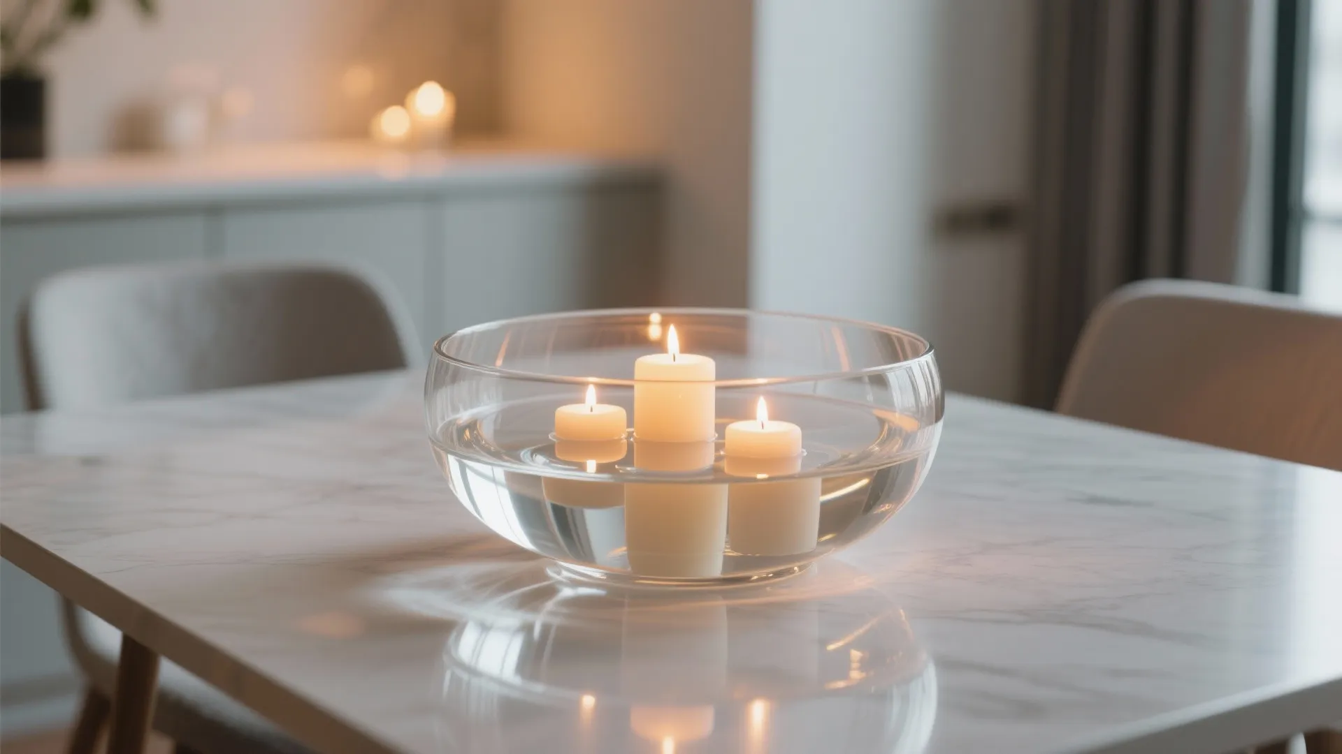 Tip 2: Minimalist Bowl with Floating Candles