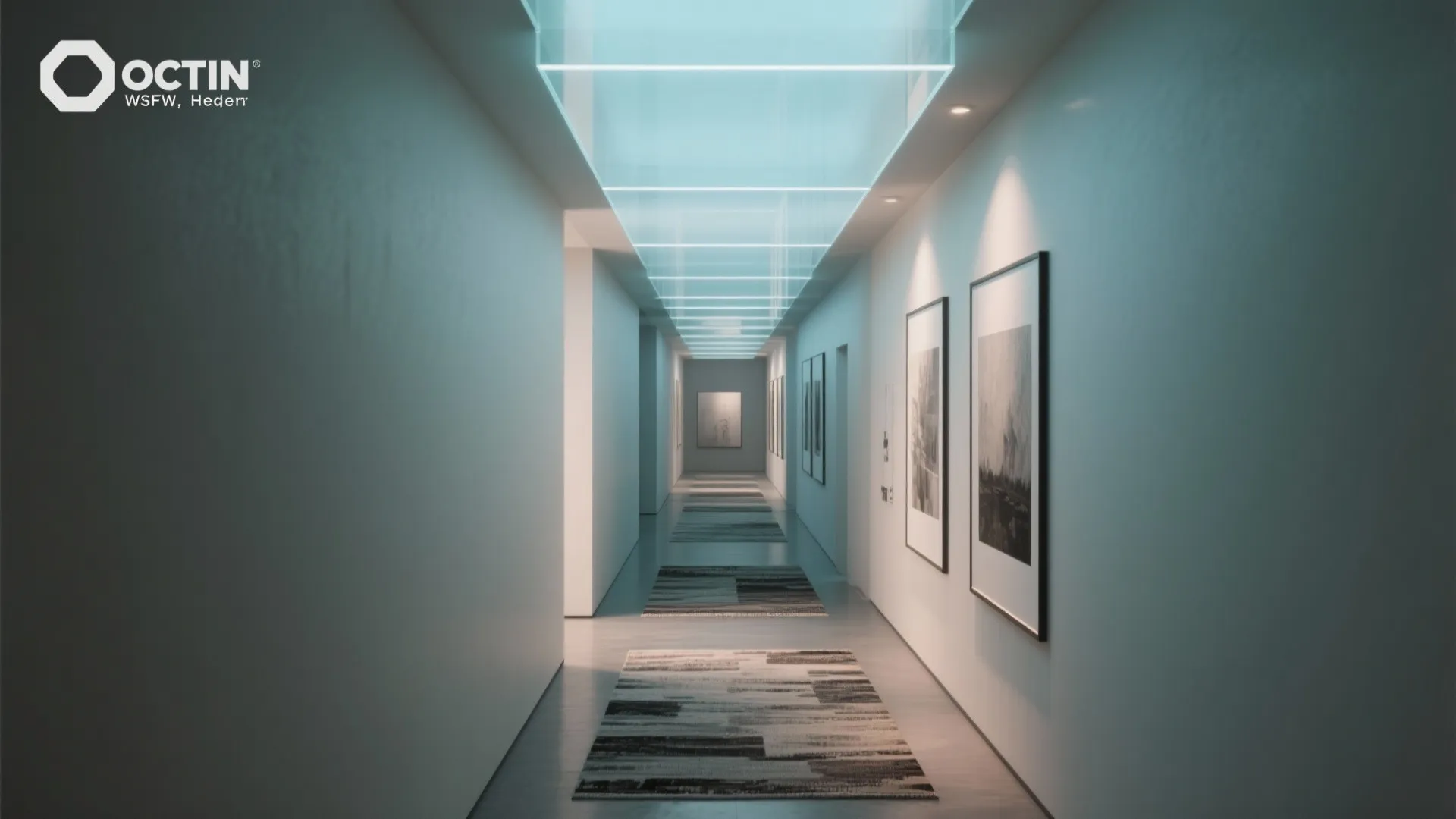 3. Floating Acrylic Ceiling Panels to Expand Height