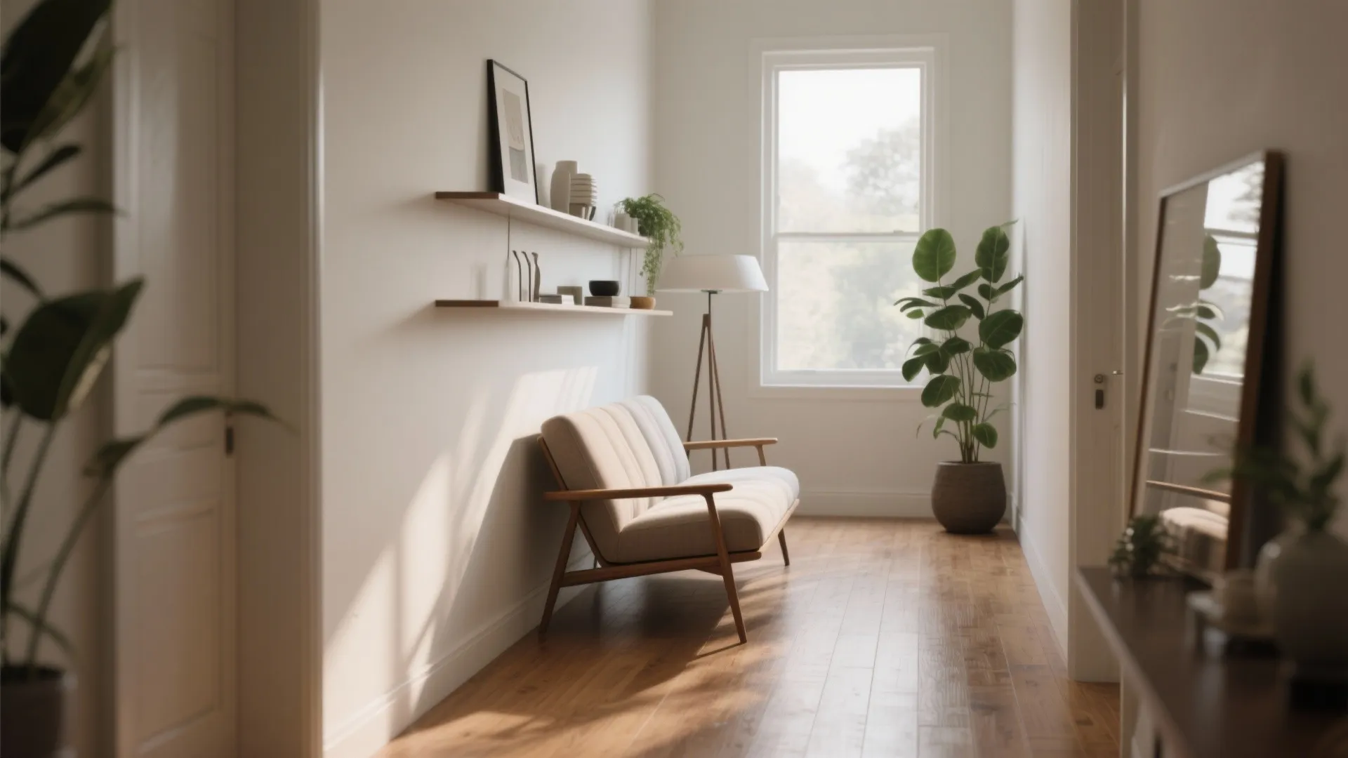 2. Chaise as a floating focal point