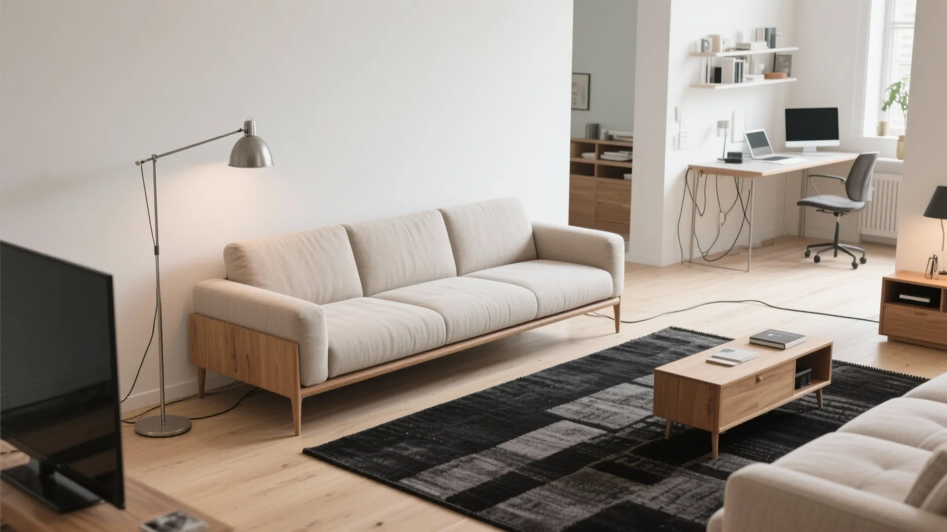 2) Floating Chaise to Zone the Room