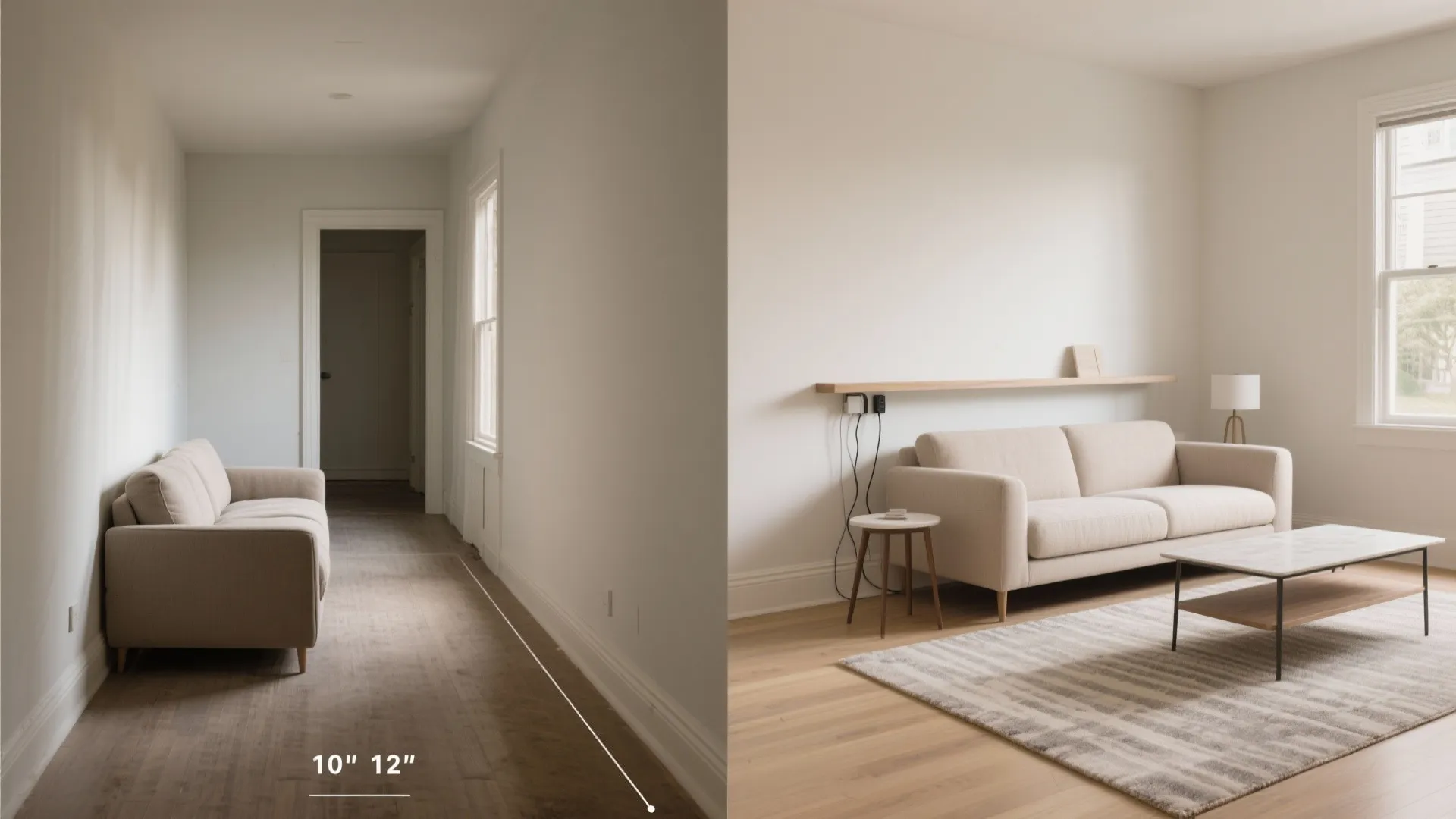 Floating furniture plus clear circulation