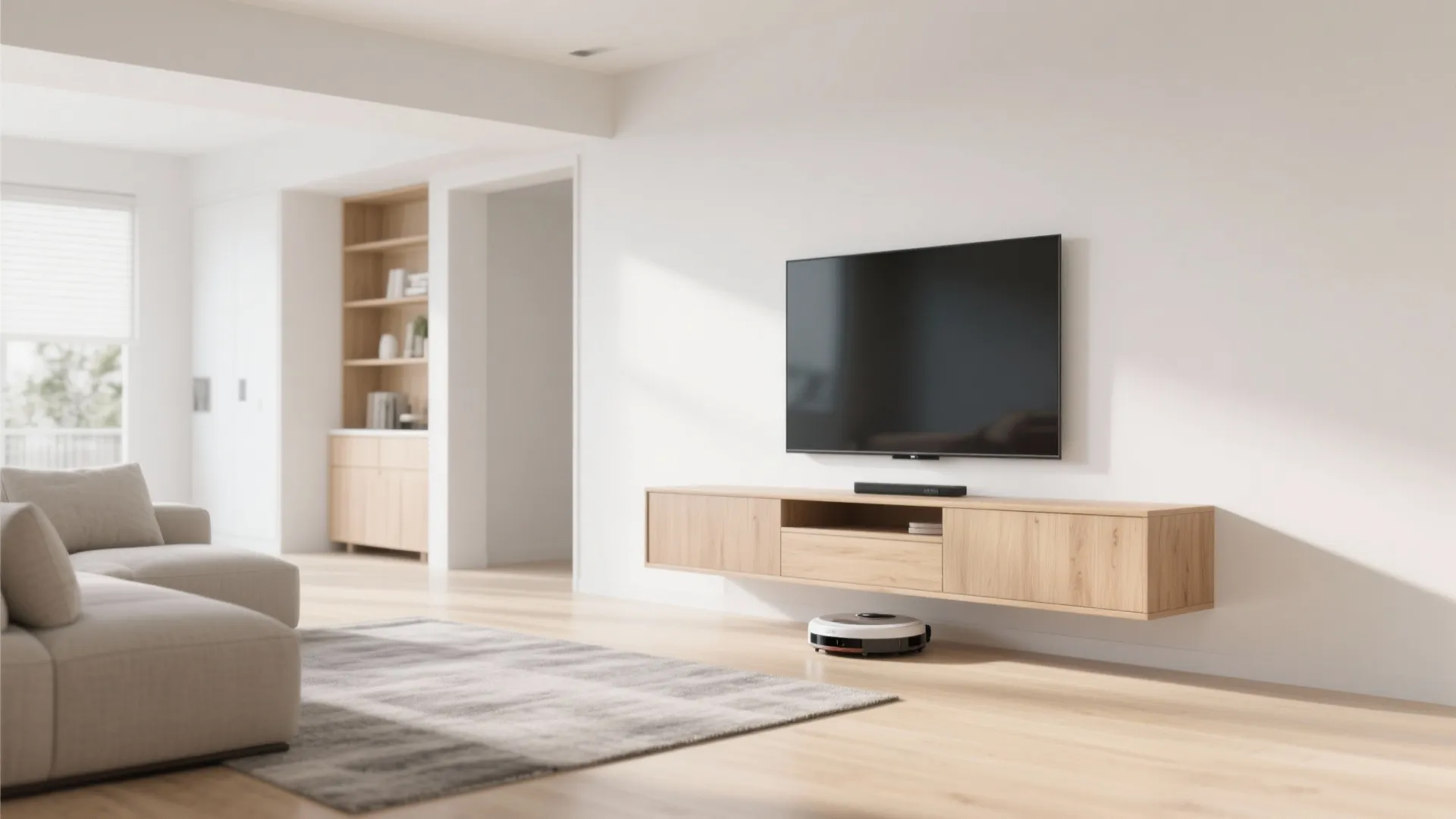 Floating console and slim mount