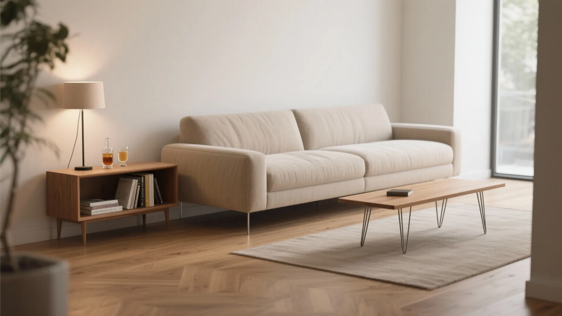 Floating layout with a slim console behind