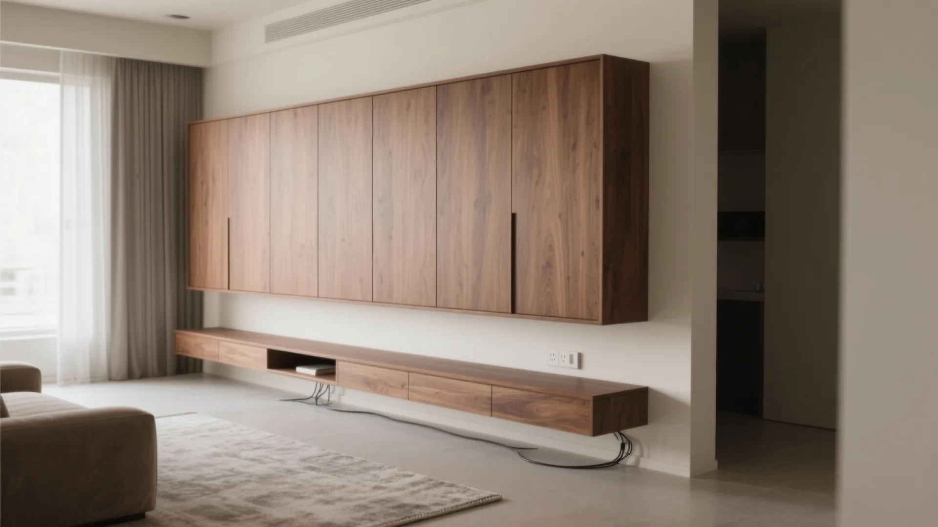 Minimalist Floating Wooden Console