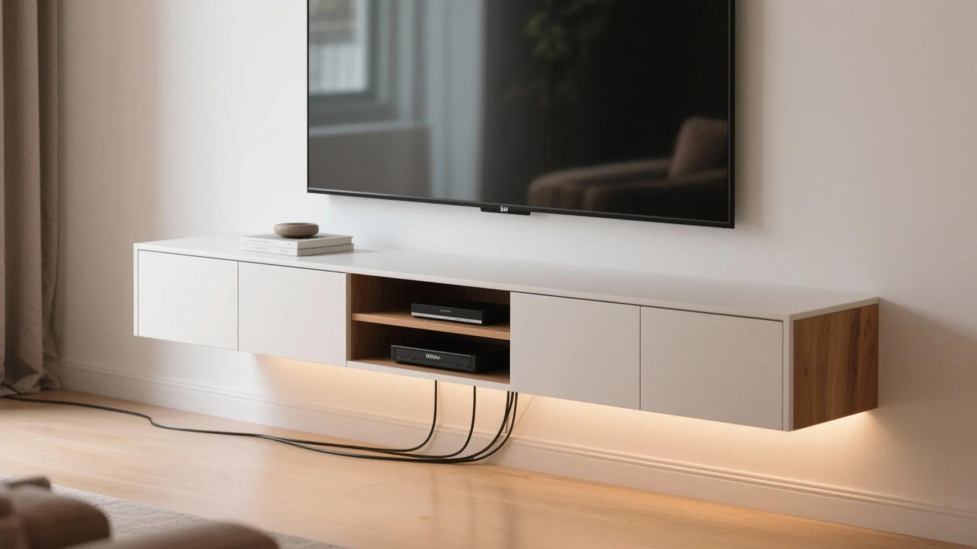 2) Floating Wall‑Mounted Console