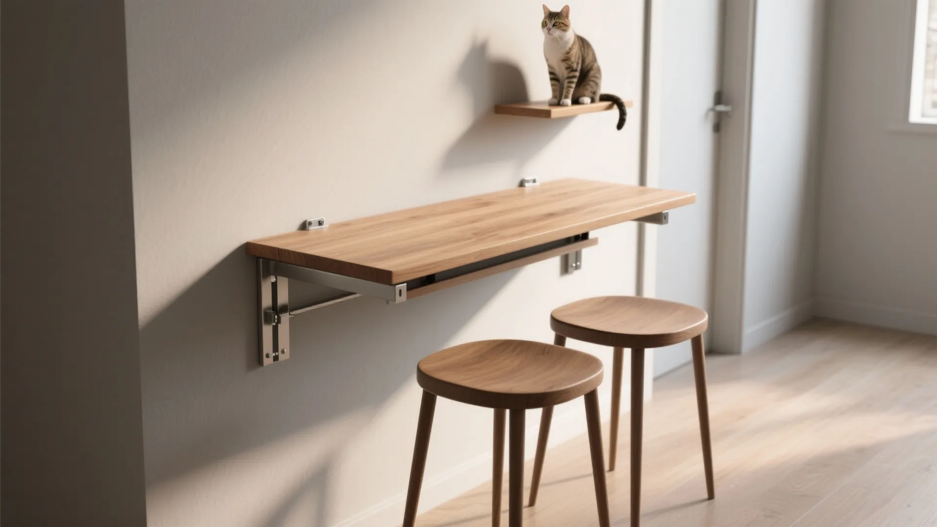 1. Floating fold-down console