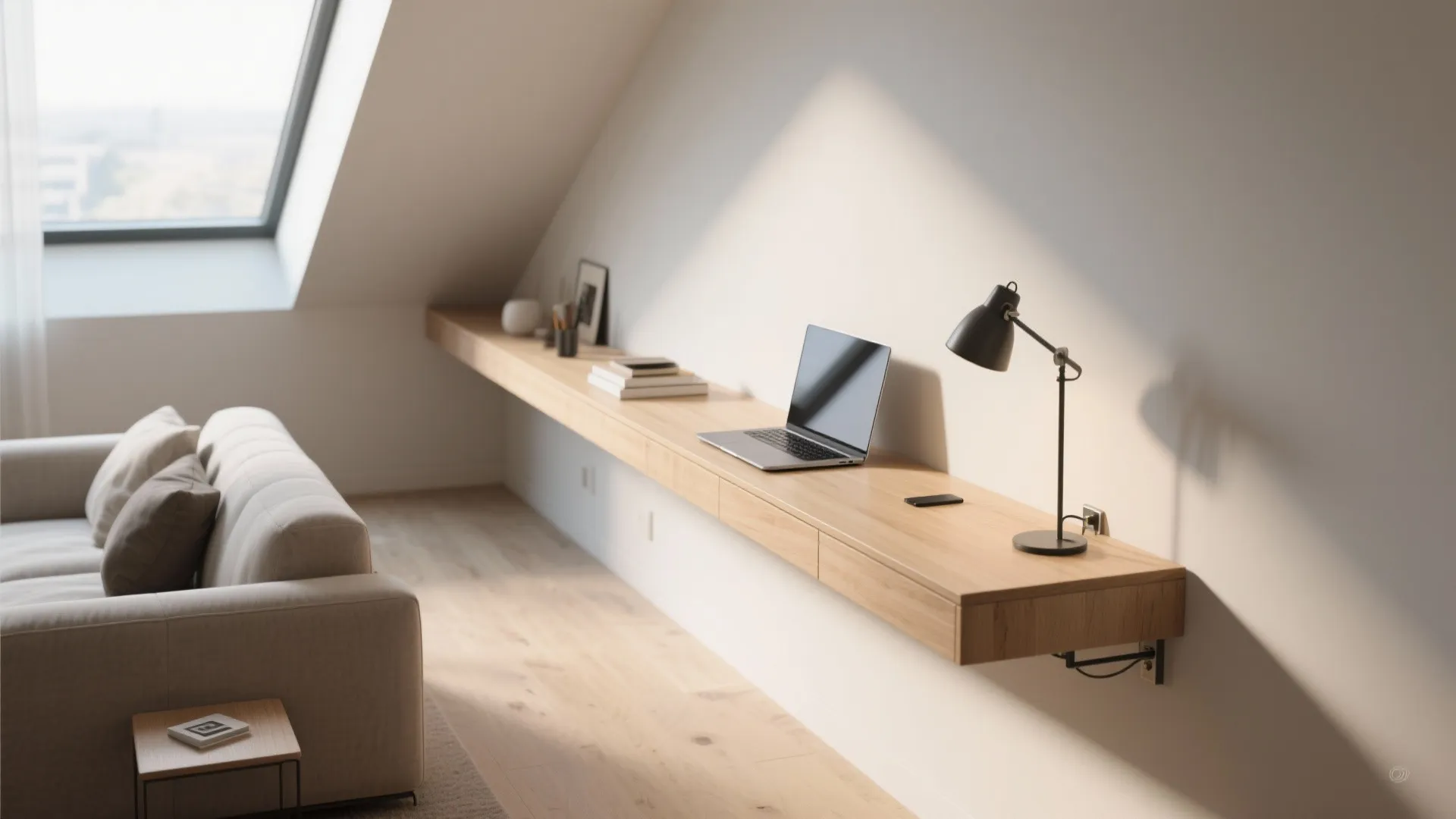 4. Floating Desk or Console to Turn It Functional