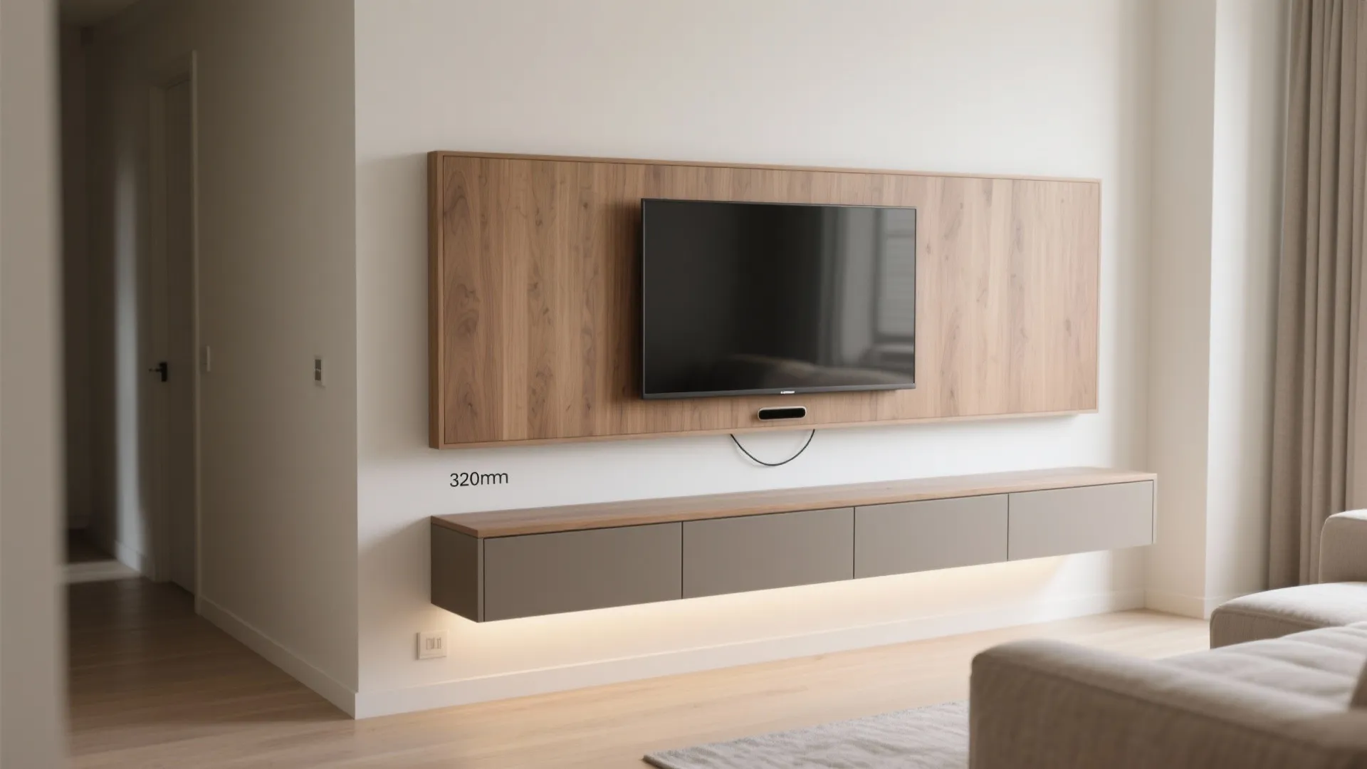1) Minimal Wall-Mounted Console With Concealed Cables