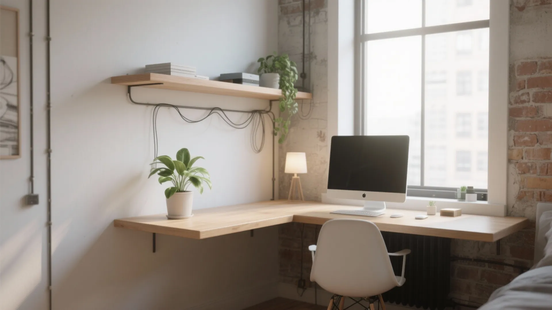 2. Floating corner desk to reclaim awkward corners