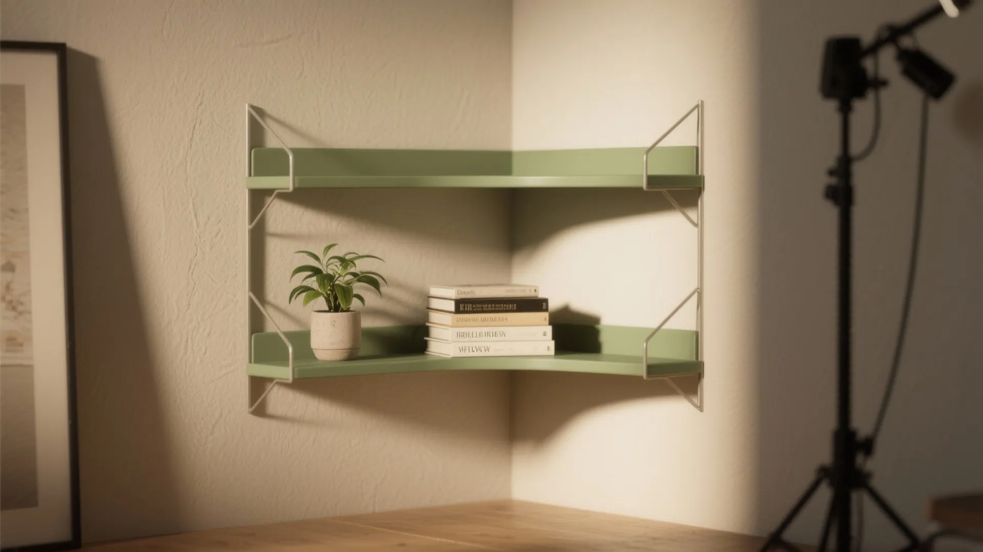 2. Floating Corner Bookshelf