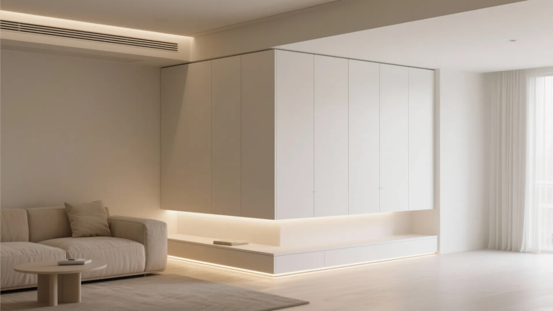 1. Minimalist Floating Corner Cabinets