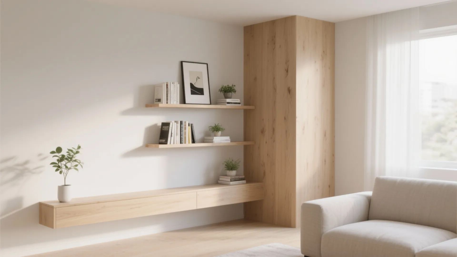 1. Floating Corner Shelves