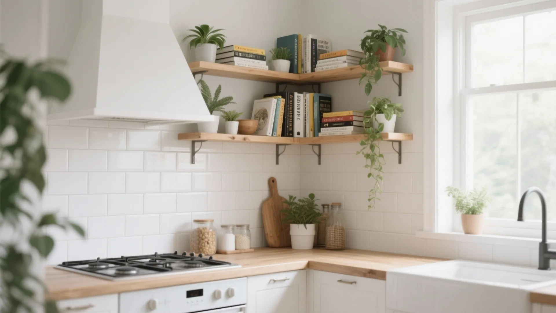 5. Add Floating Corner Shelves