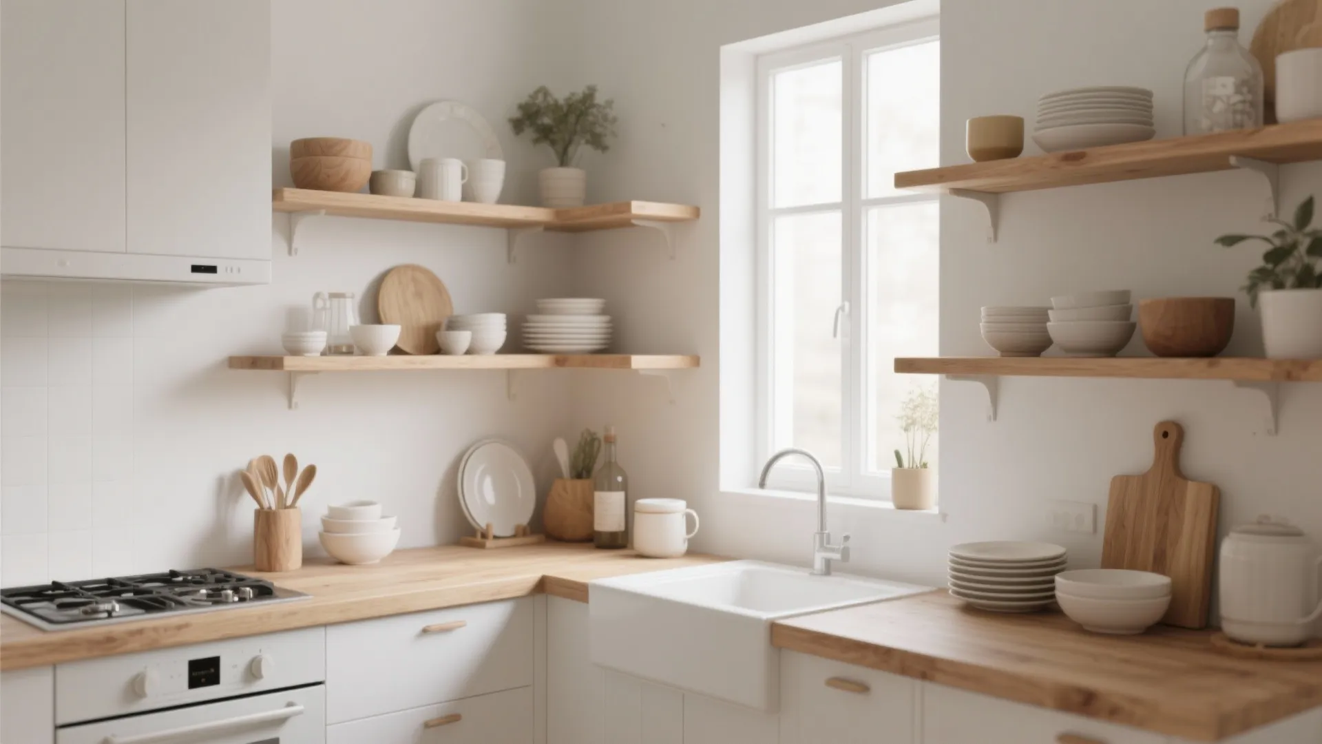 7. Floating Corner Shelves