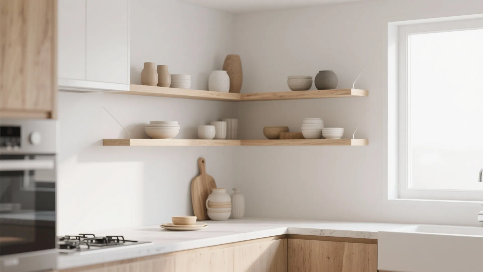 1. Floating Corner Shelves
