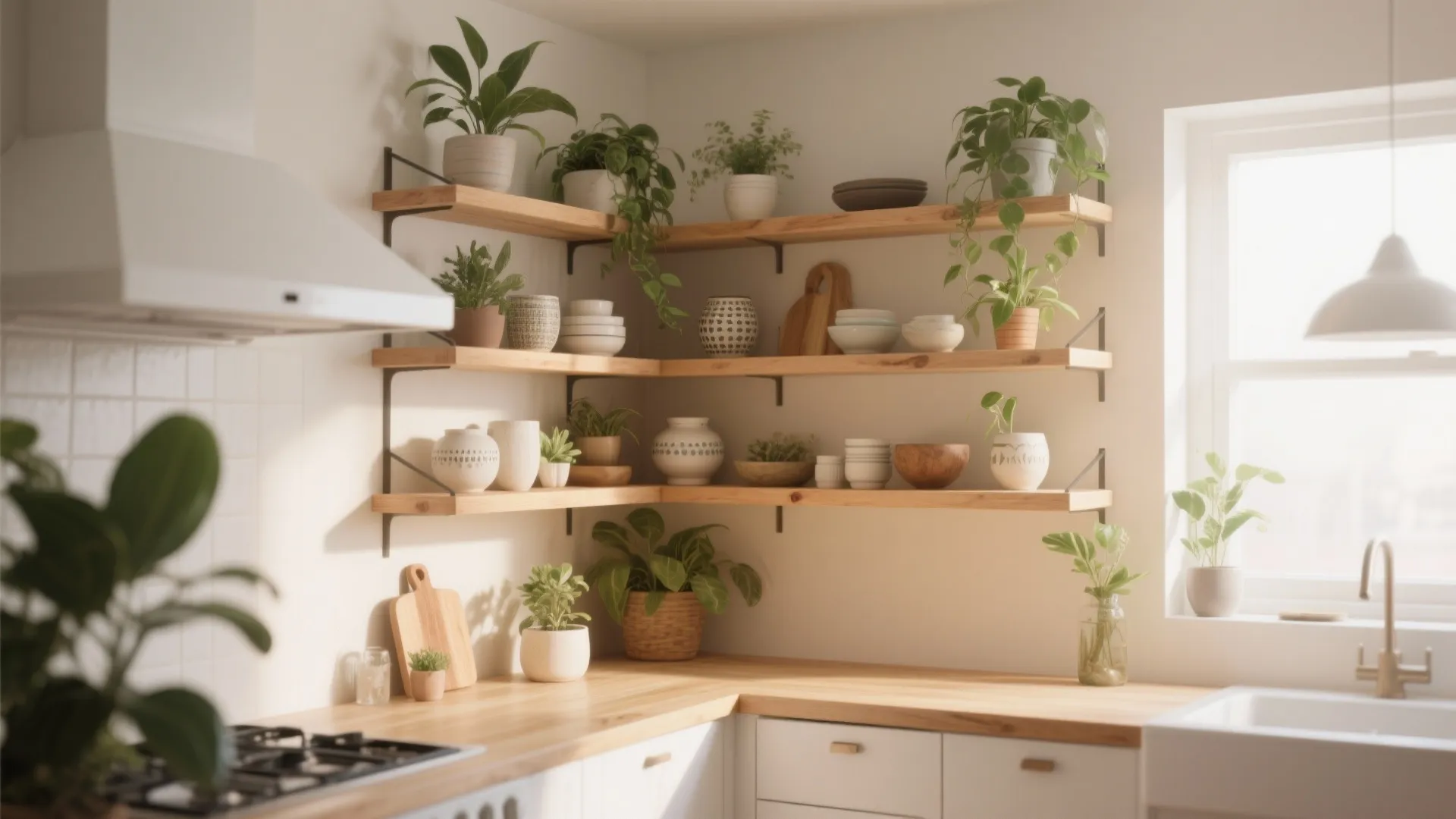 3. Floating Corner Shelves