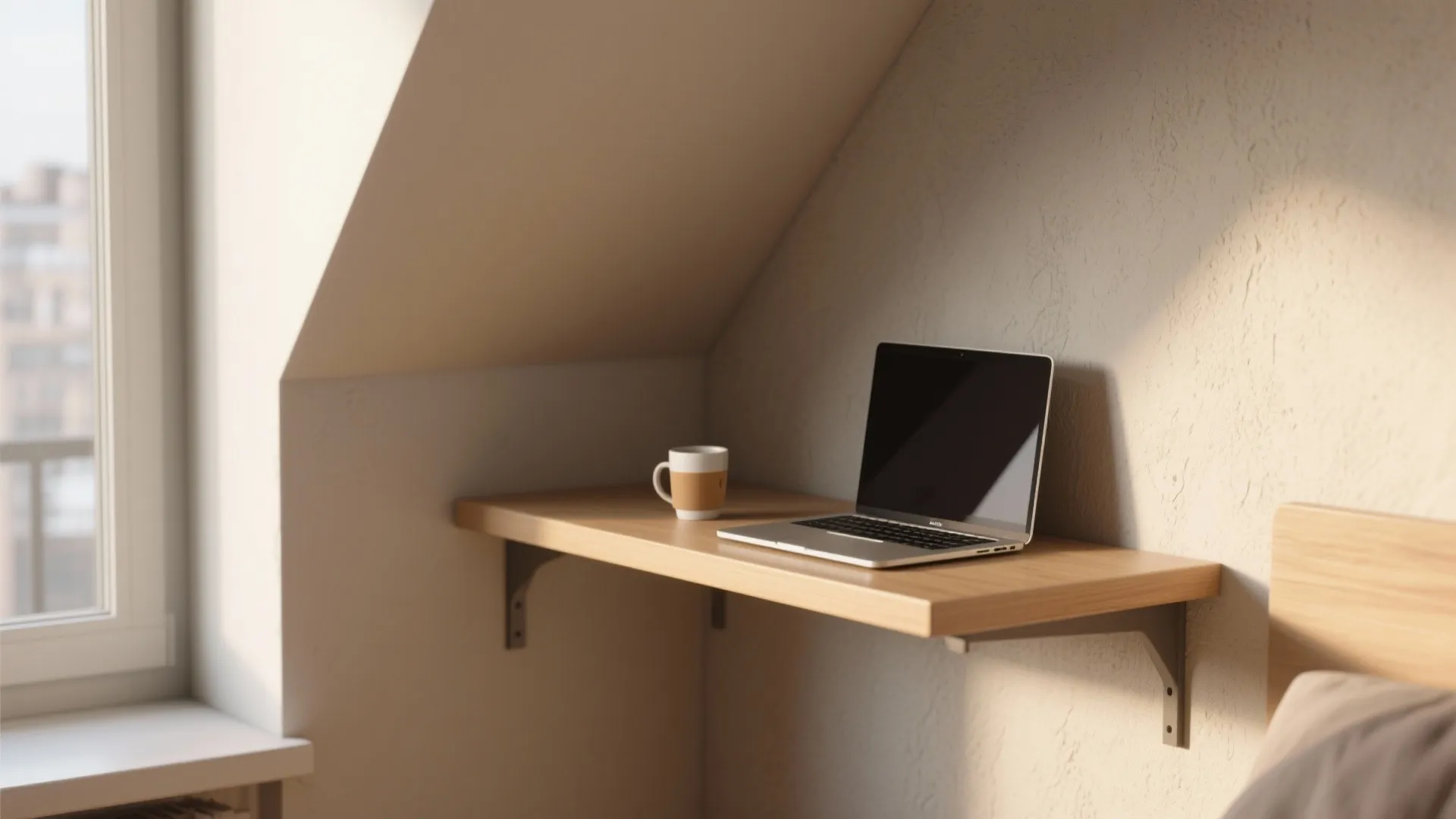 Idea 4: Floating Corner Shelf Table