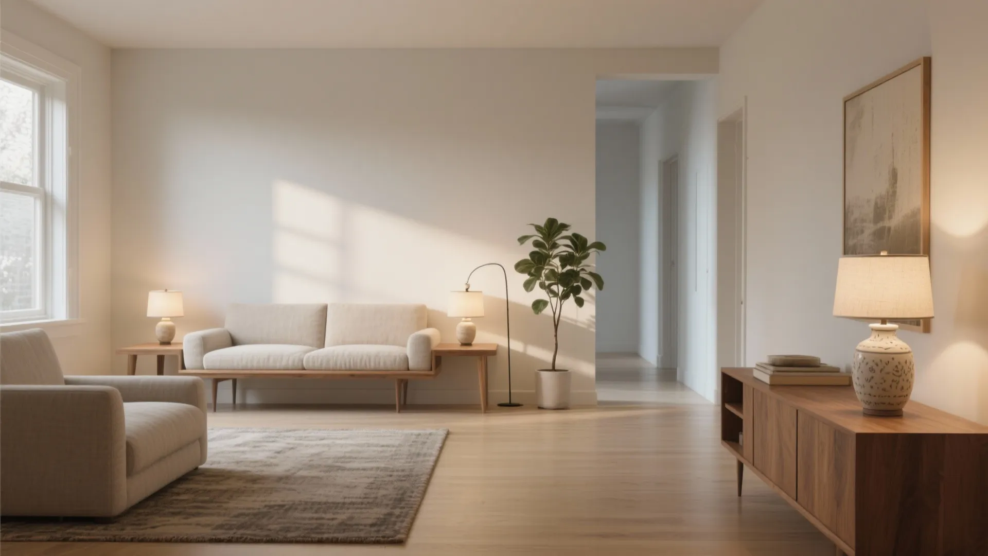 2. Float the couch — don’t cram it against the wall